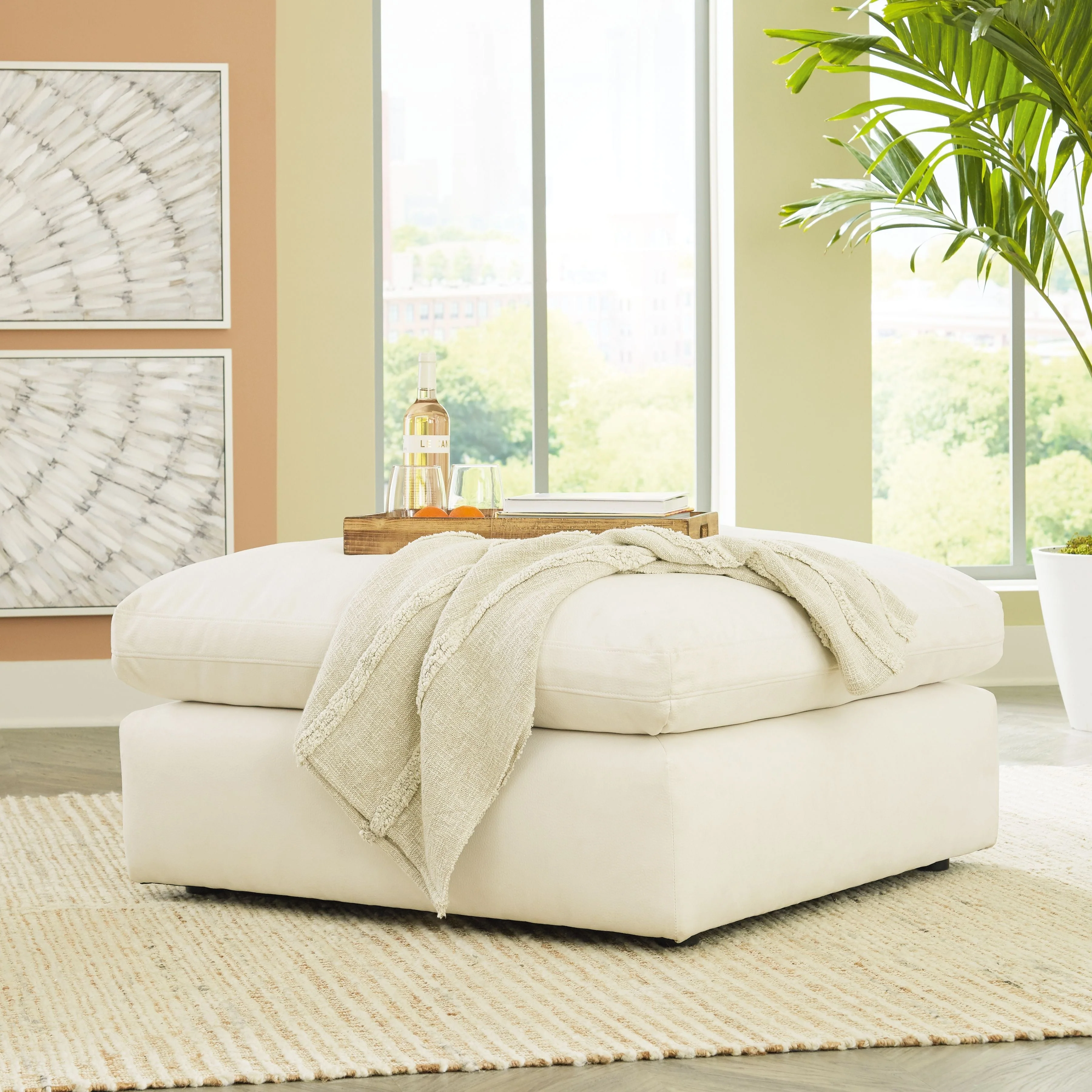 Next-gen - Chalk - Oversized Accent Ottoman - Image 2