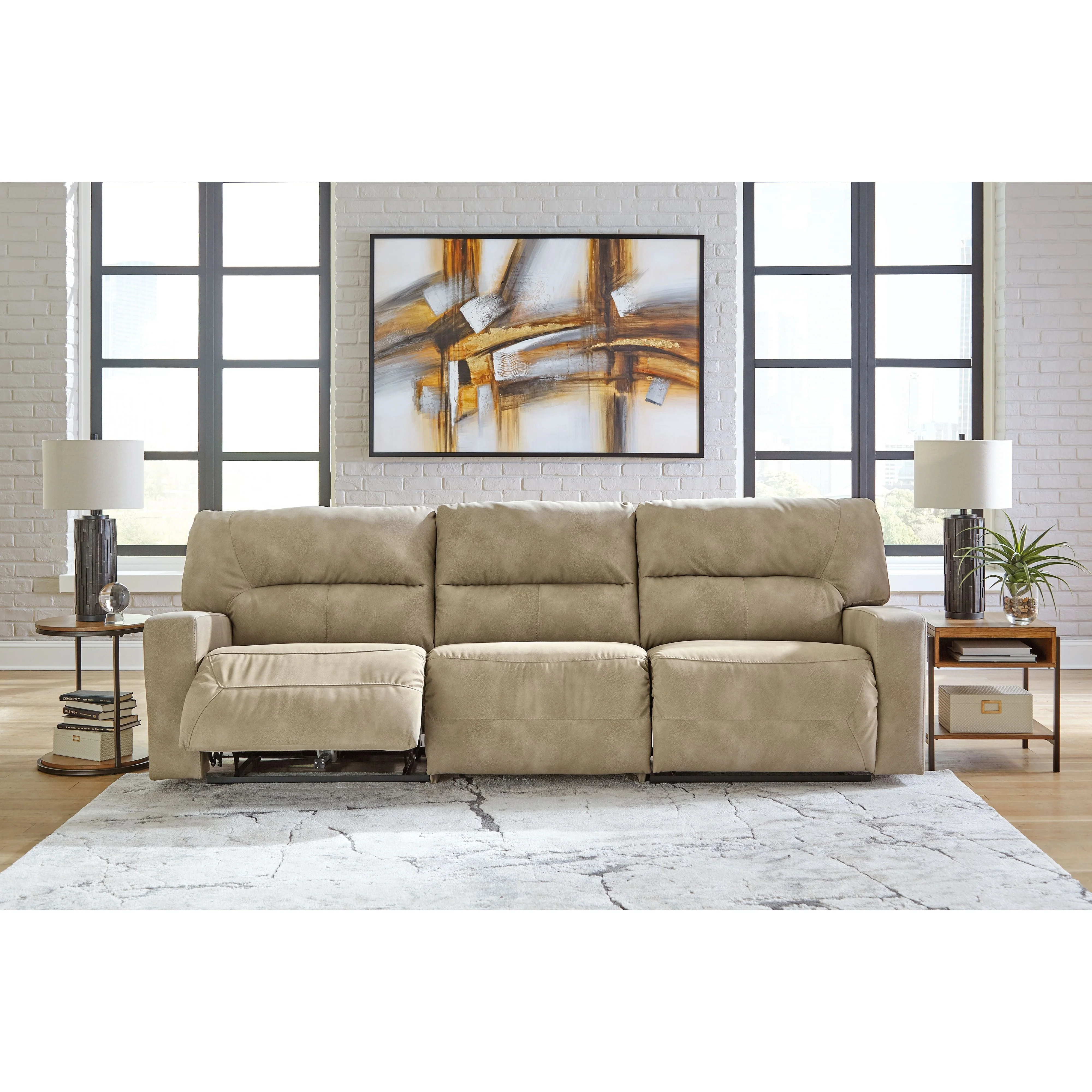 Next-gen Durapella - Sand - Right Arm Facing Power Recliner 3 Pc Sectional