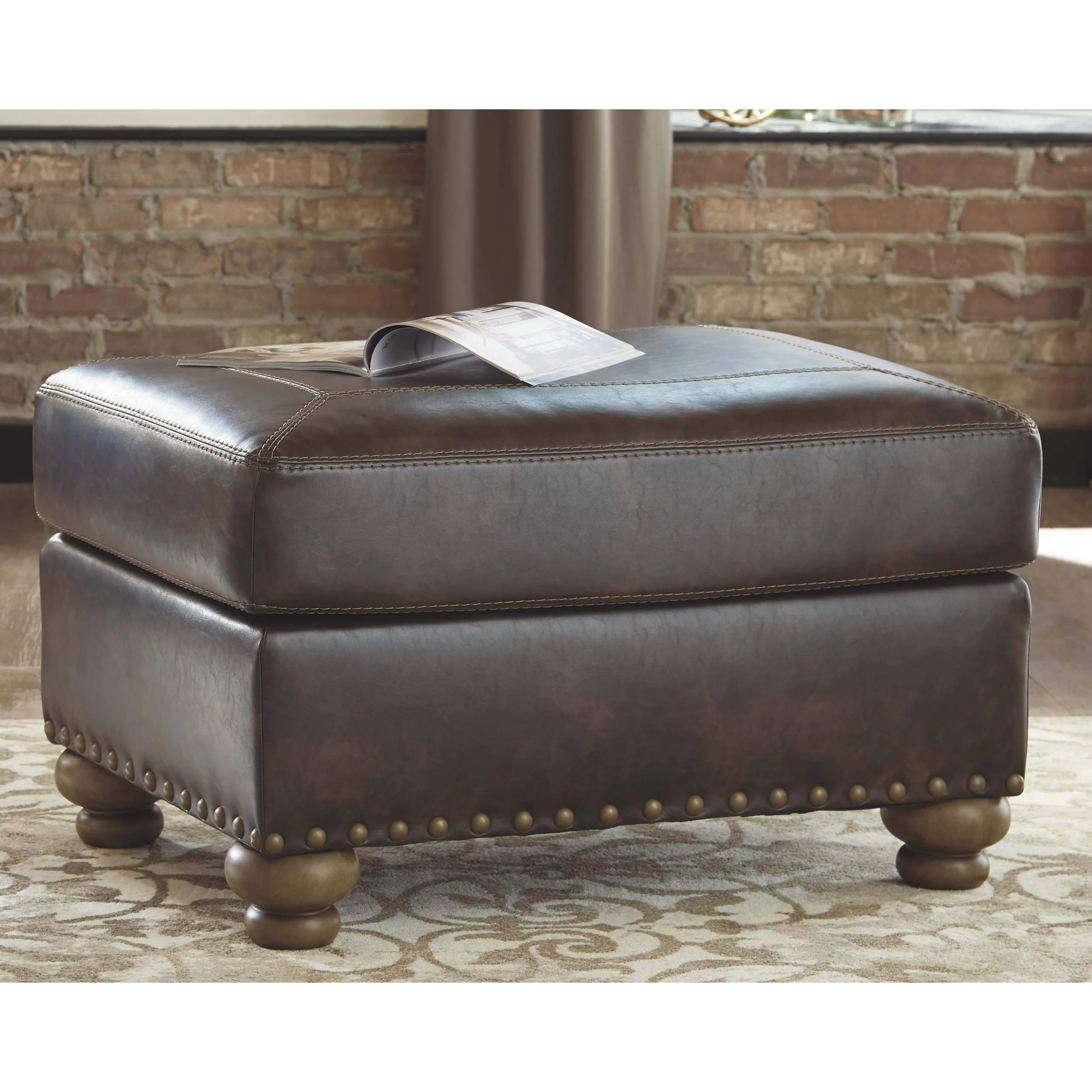 Ashley Nicorvo Ottoman in Coffee - Image 4