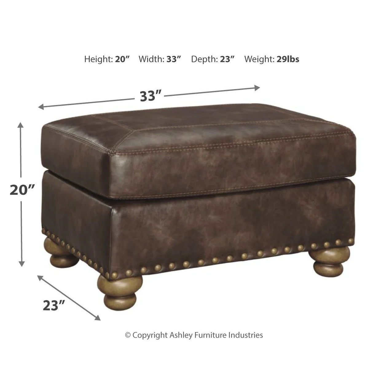 Ashley Nicorvo Ottoman in Coffee - Image 6