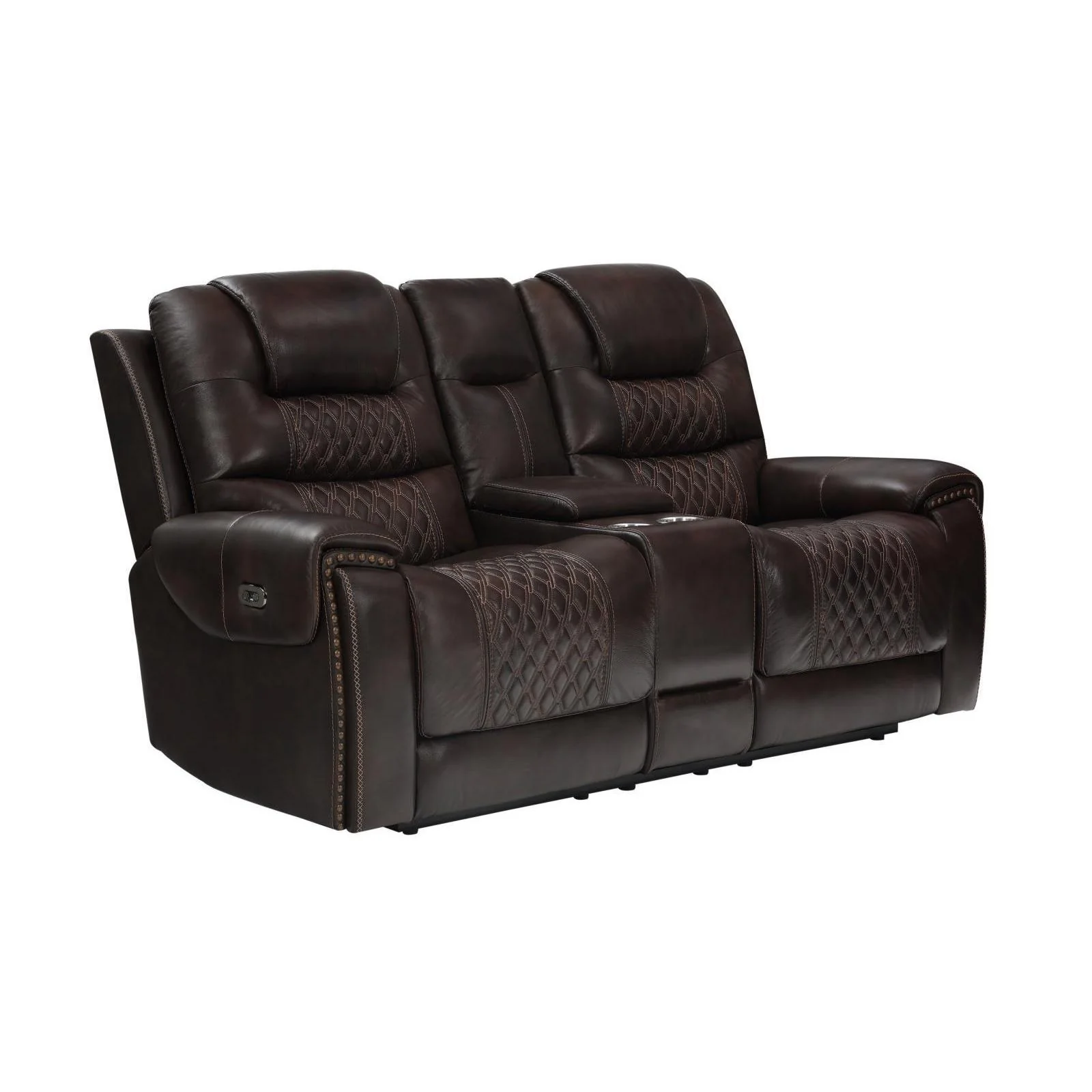 North Motion Collection - Power 2 Loveseat - Dark Brown