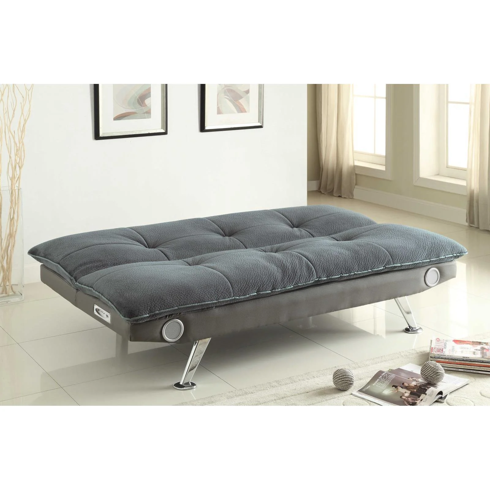 Odel - Sofa Bed With Bluetooth Speakers - Gray - Image 2