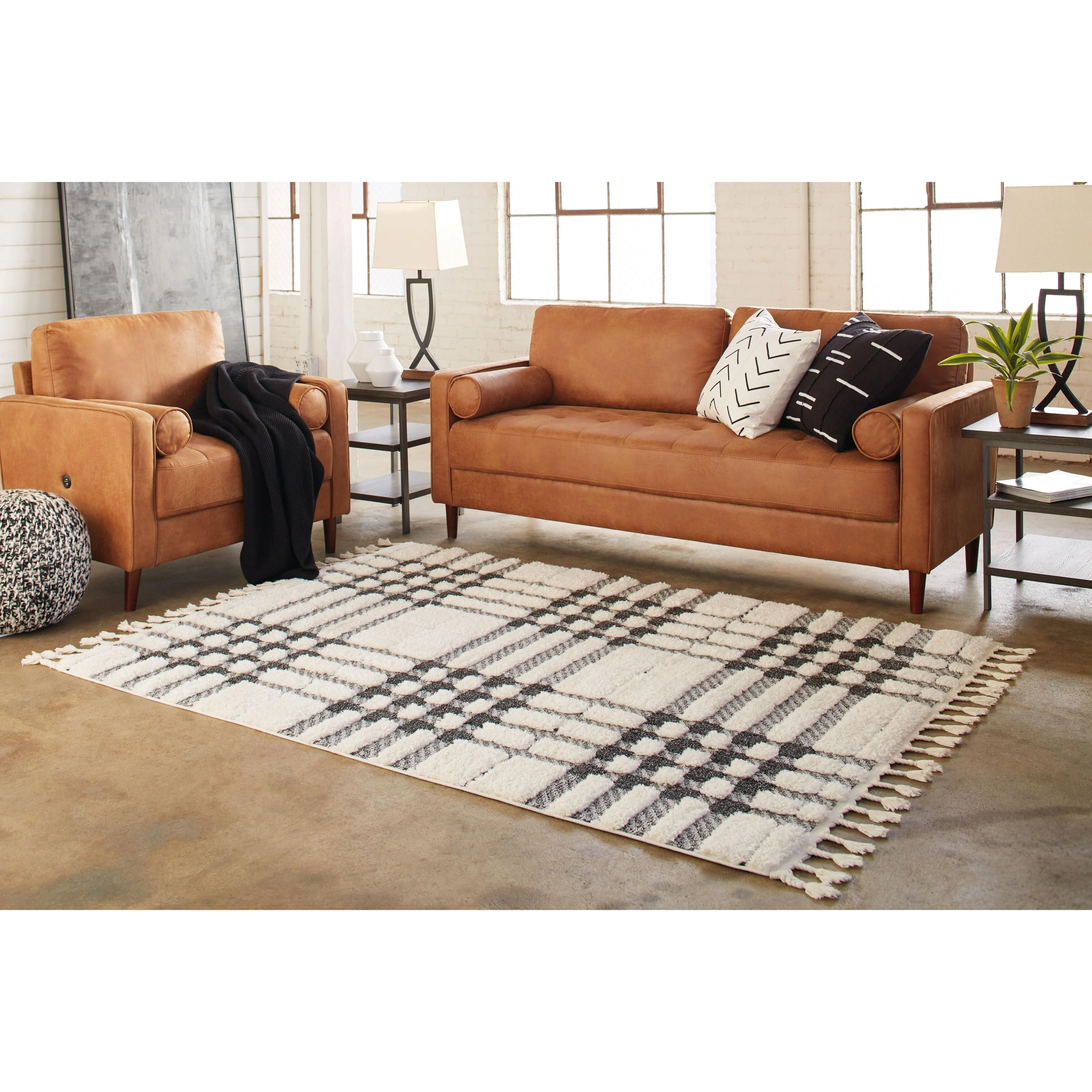 Oladon - White/black/gray - Large Rug - Image 6