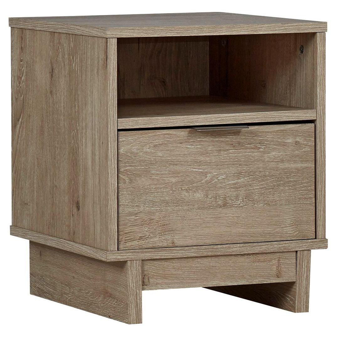 Oliah - Beige - One Drawer Night Stand - 20'' Width
