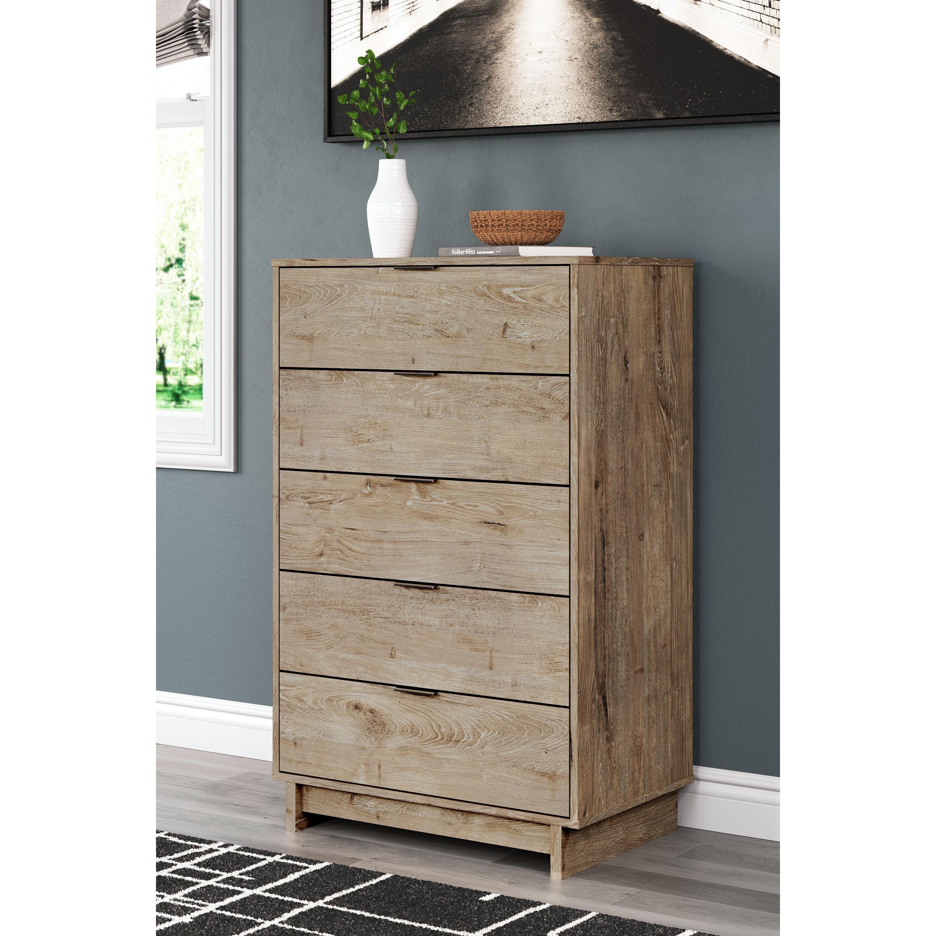 Oliah - Natural - Five Drawer Chest - Image 2