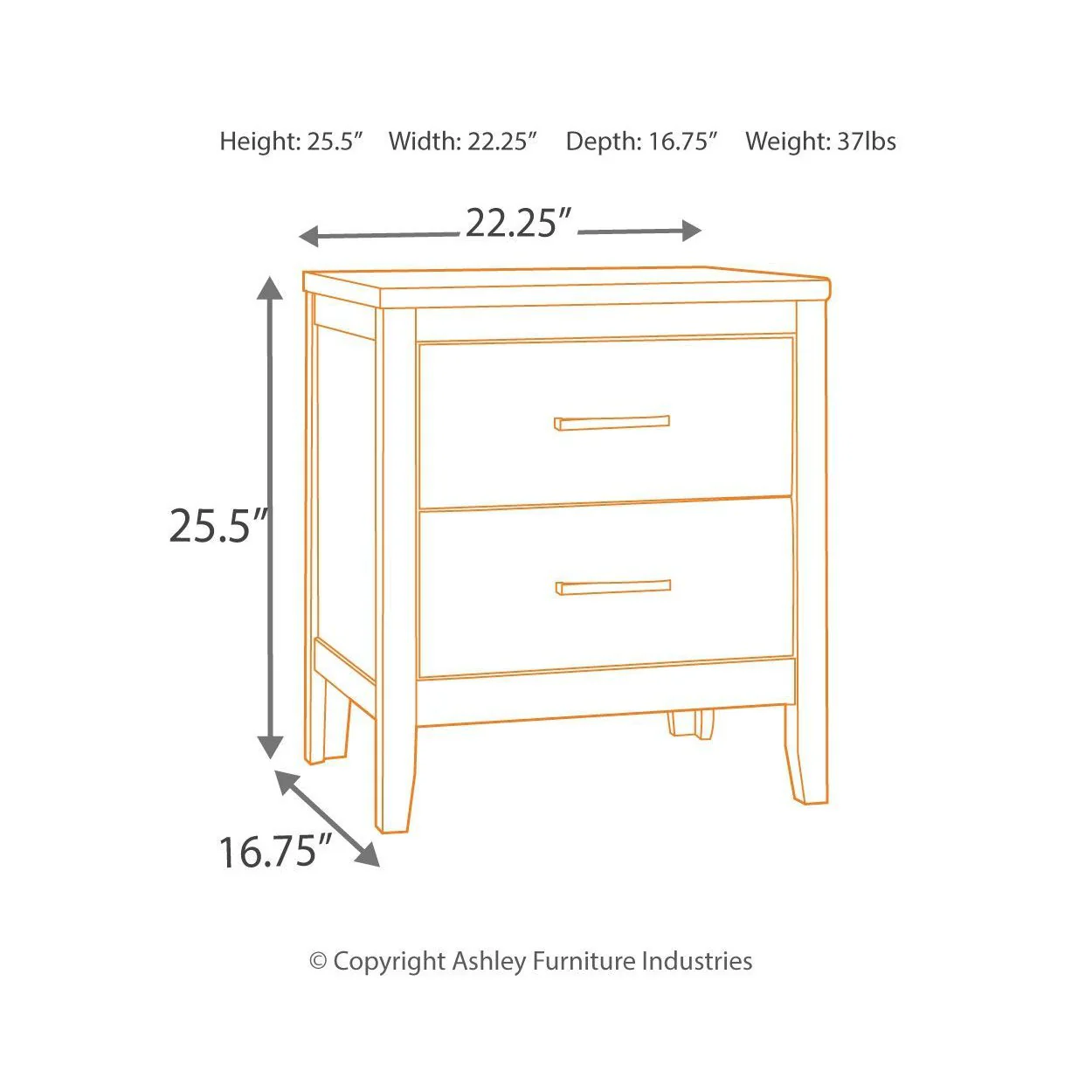 Olivet - Silver - Two Drawer Night Stand - Image 7