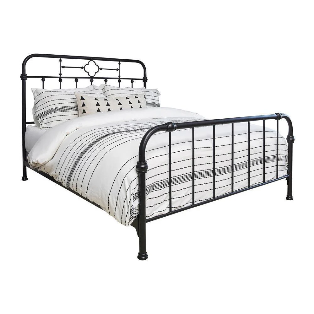 Packlan Queen Metal Panel Bed - Black