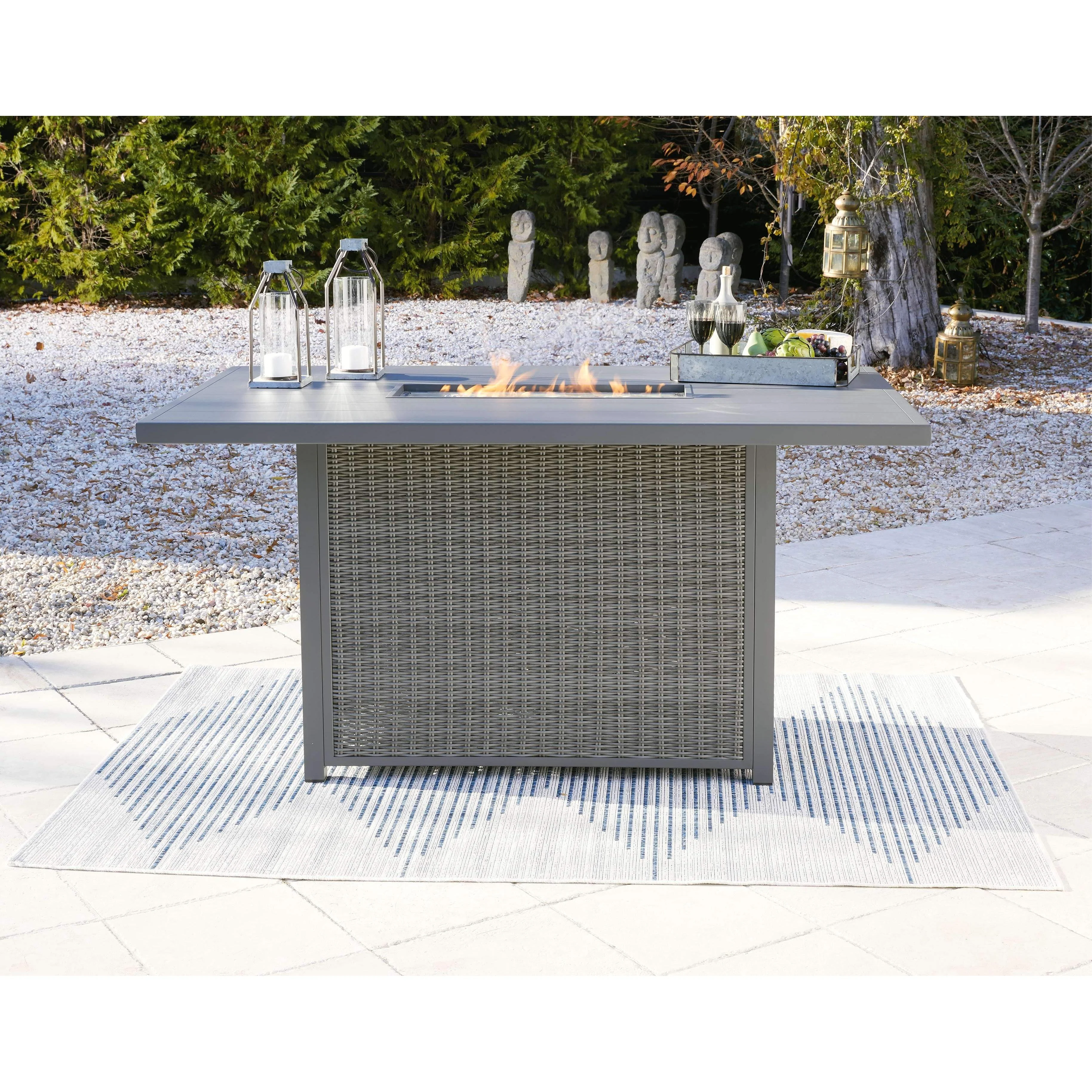 Palazzo - Gray - Rect Bar Table W/fire Pit - Image 13