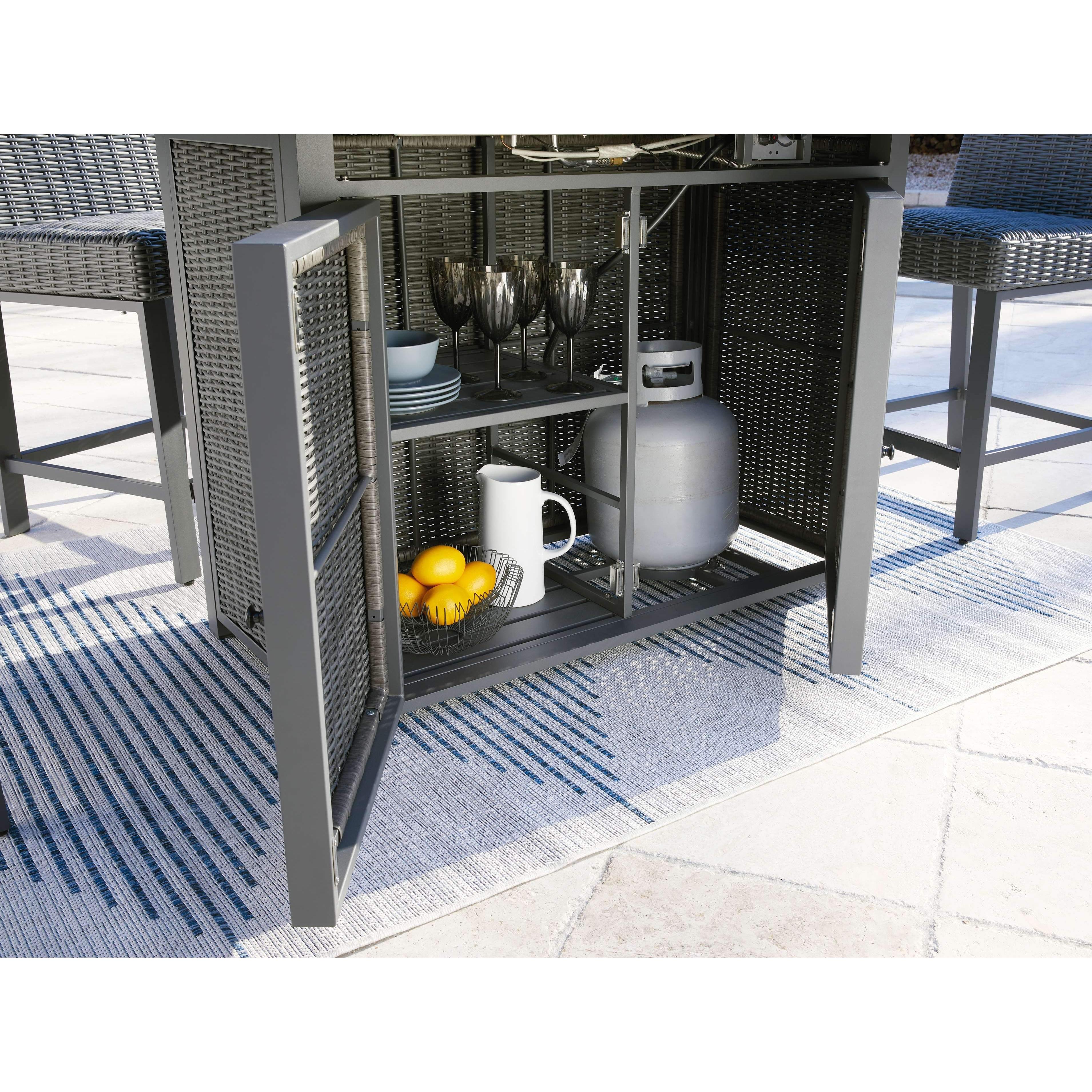 Palazzo - Gray - Rect Bar Table W/fire Pit - Image 21