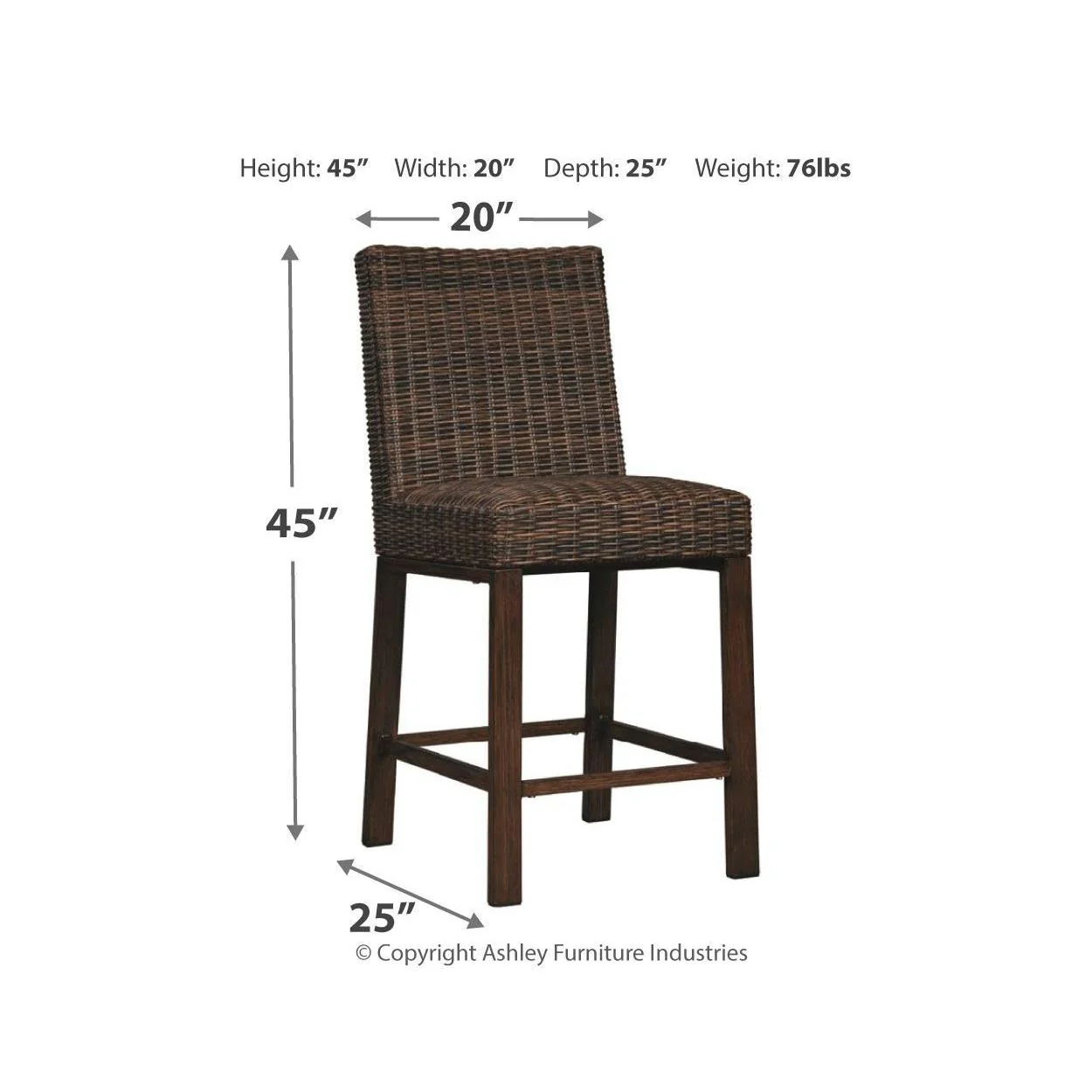 Paradise - Medium Brown - Barstool (2/cn) - Image 4