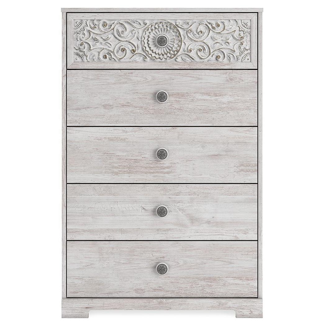 Paxberry - Whitewash - Five Drawer Chest - Image 3