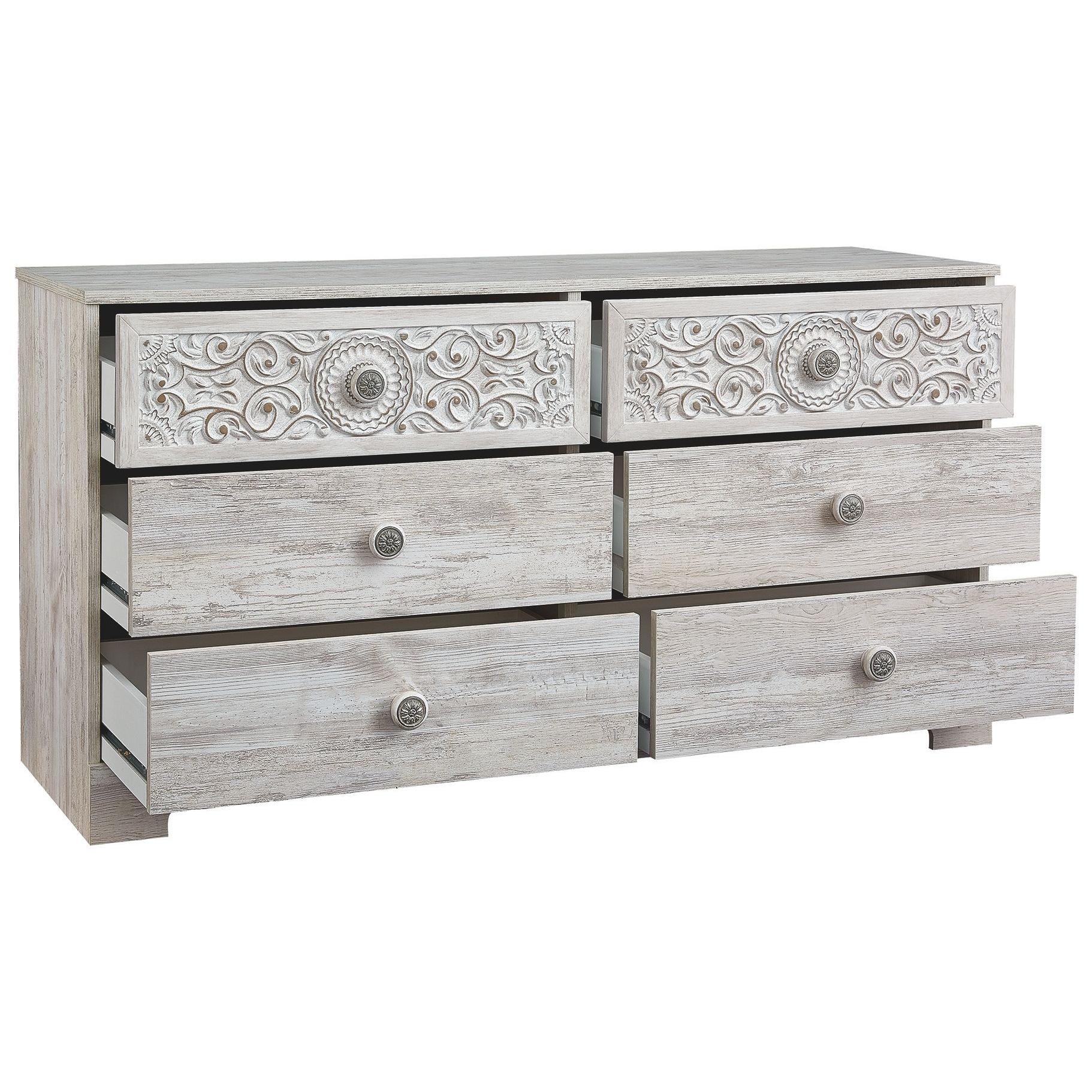 Paxberry - Whitewash - Six Drawer Dresser - Vinyl-wrapped - Image 13