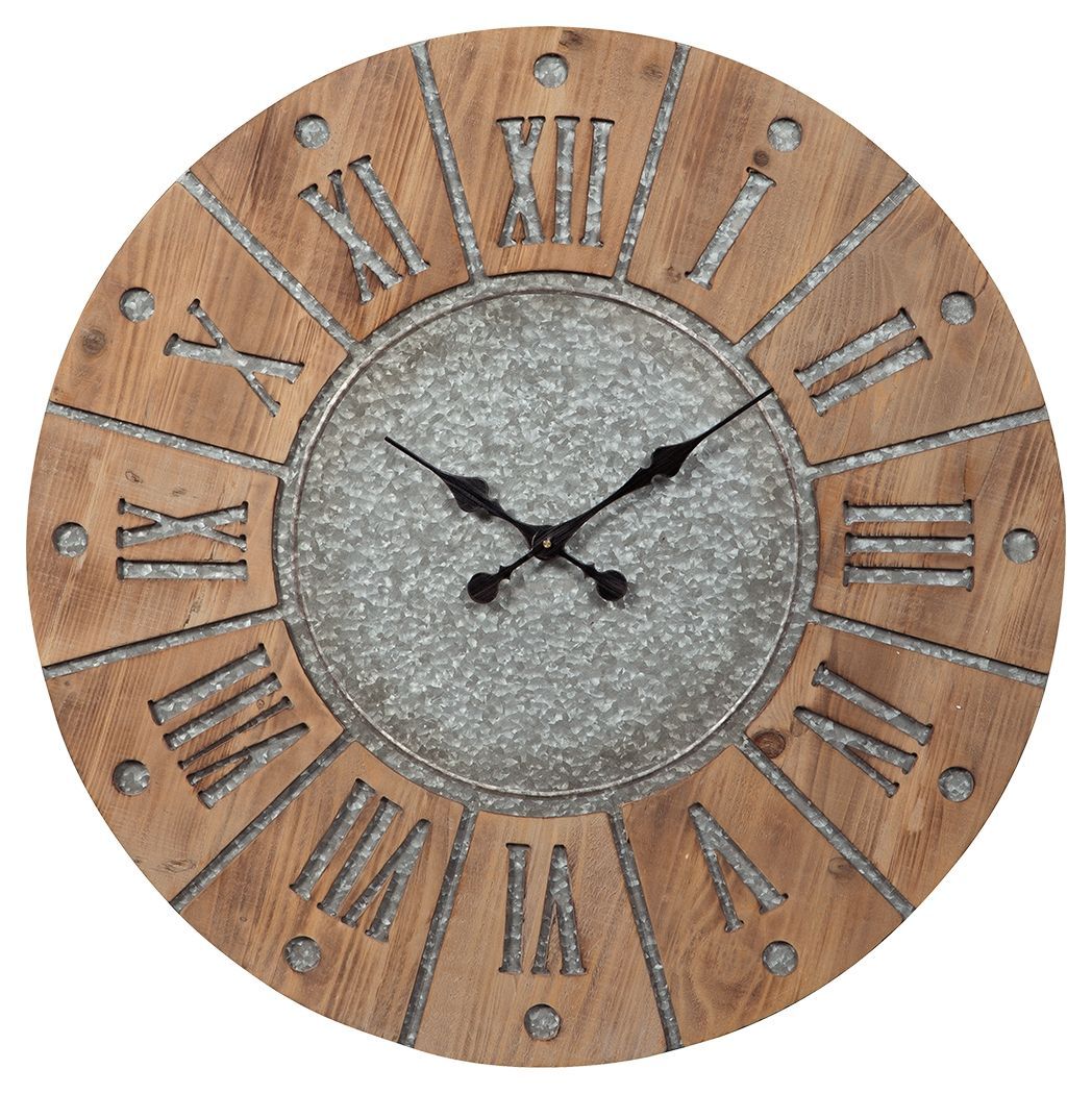 Payson - Antique Gray/natural - Wall Clock