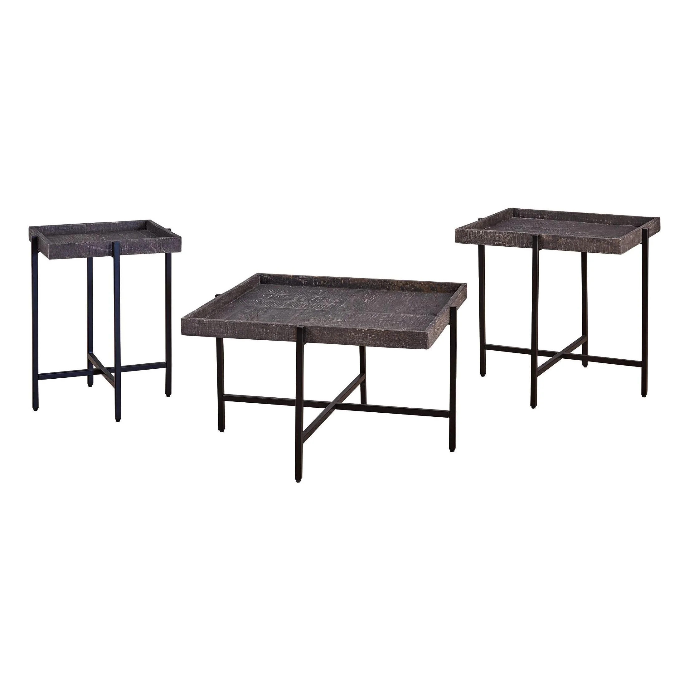 Piperlyn - Dark Brown/black - Occasional Table Set (3/cn)