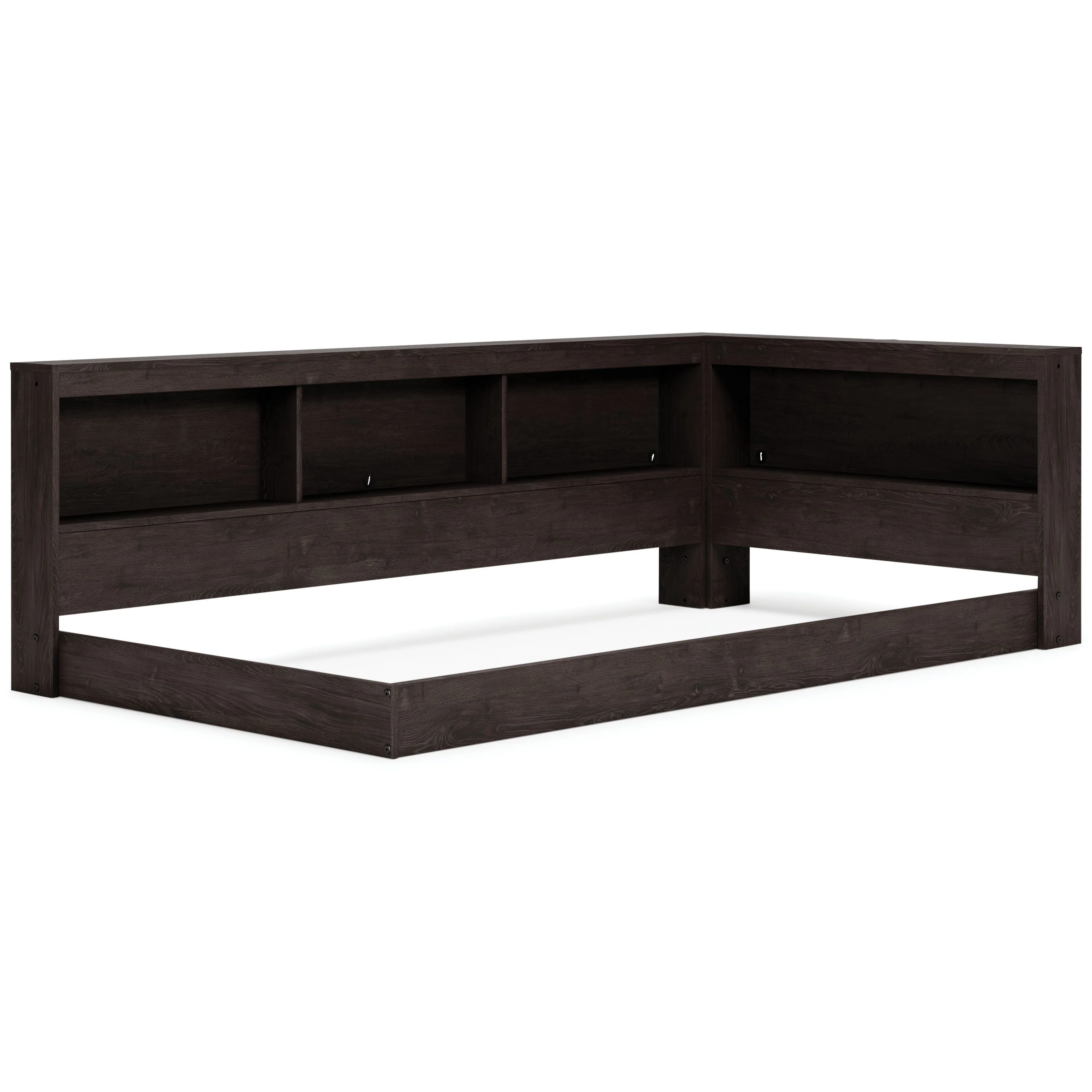 Piperton - Black - Bookcase Storage W/side Rail