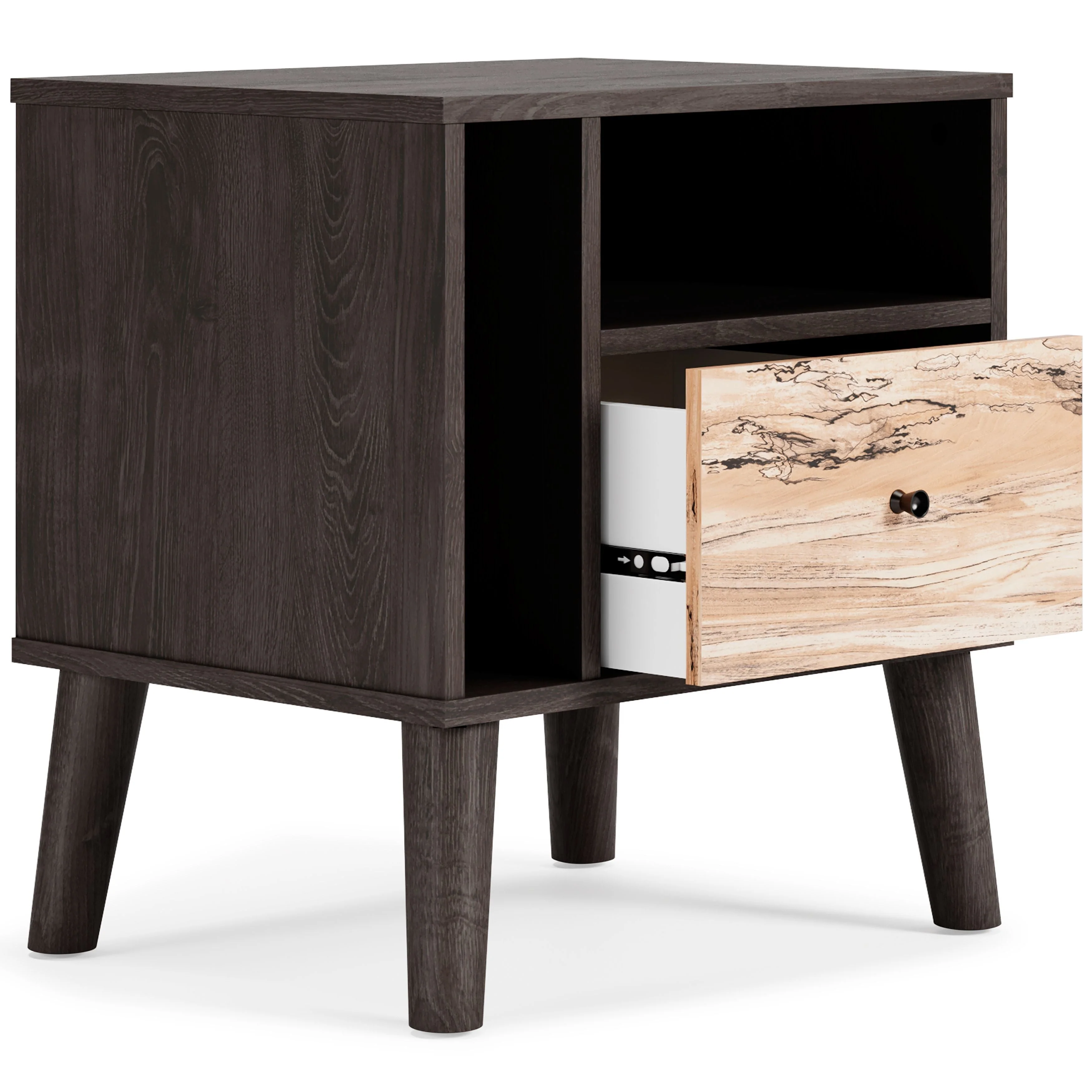 Piperton - Brown / Black - One Drawer Night Stand - Image 3