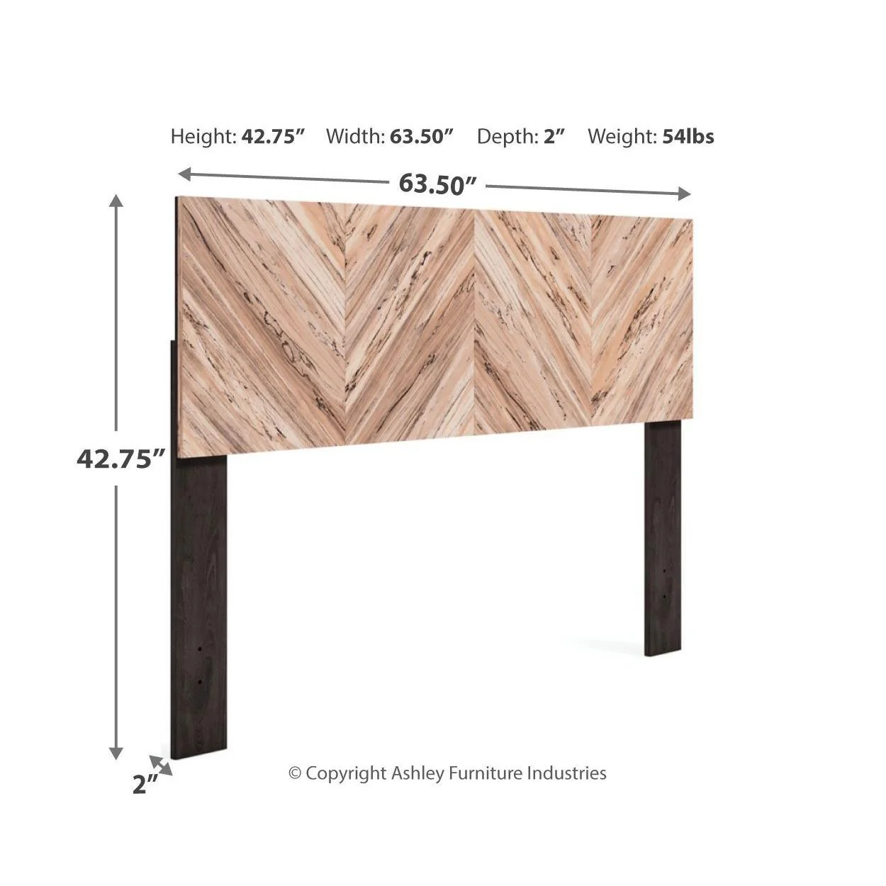 Piperton - Brown / Black - Queen Panel Headboard - Image 3