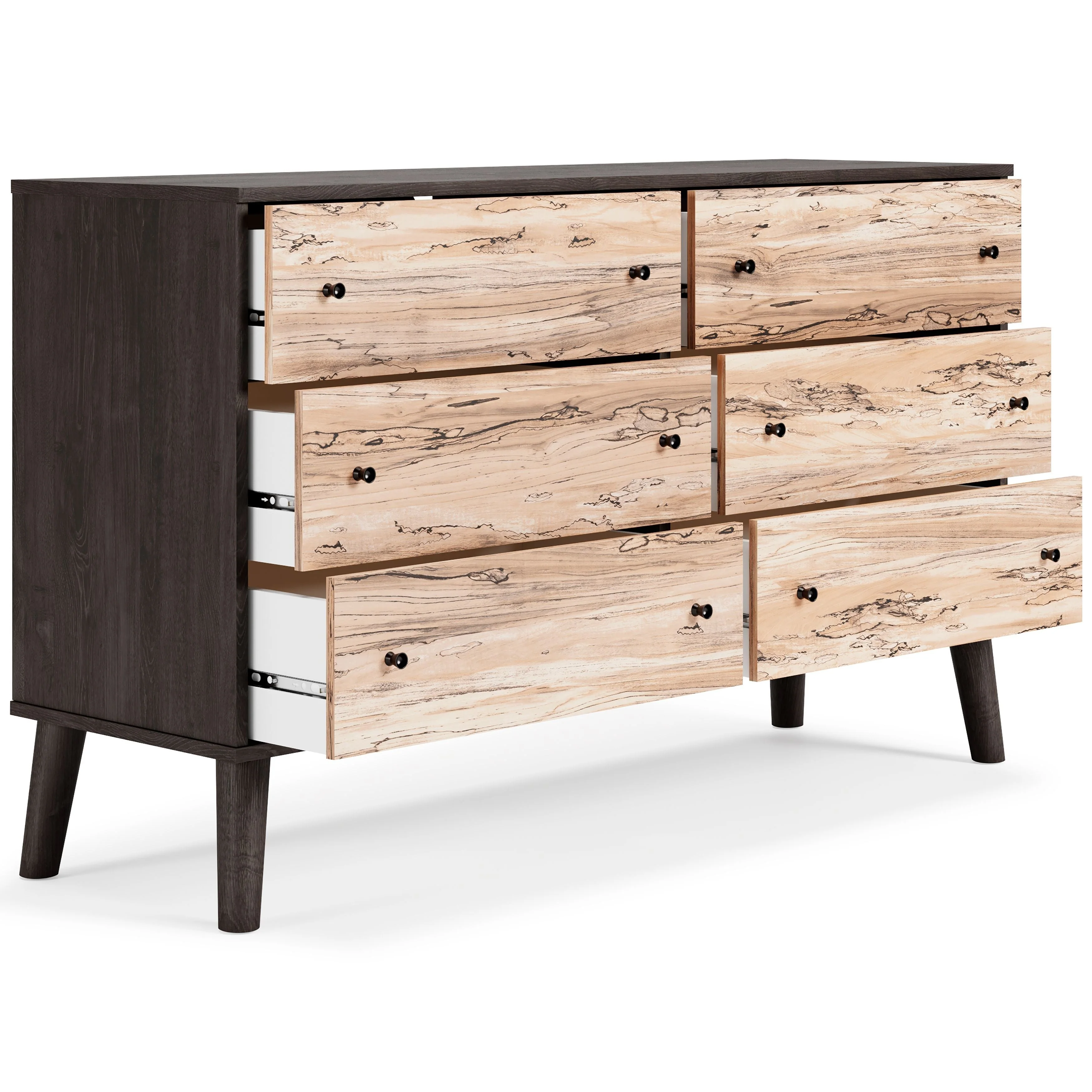 Piperton - Brown / Black - Six Drawer Dresser - Image 12