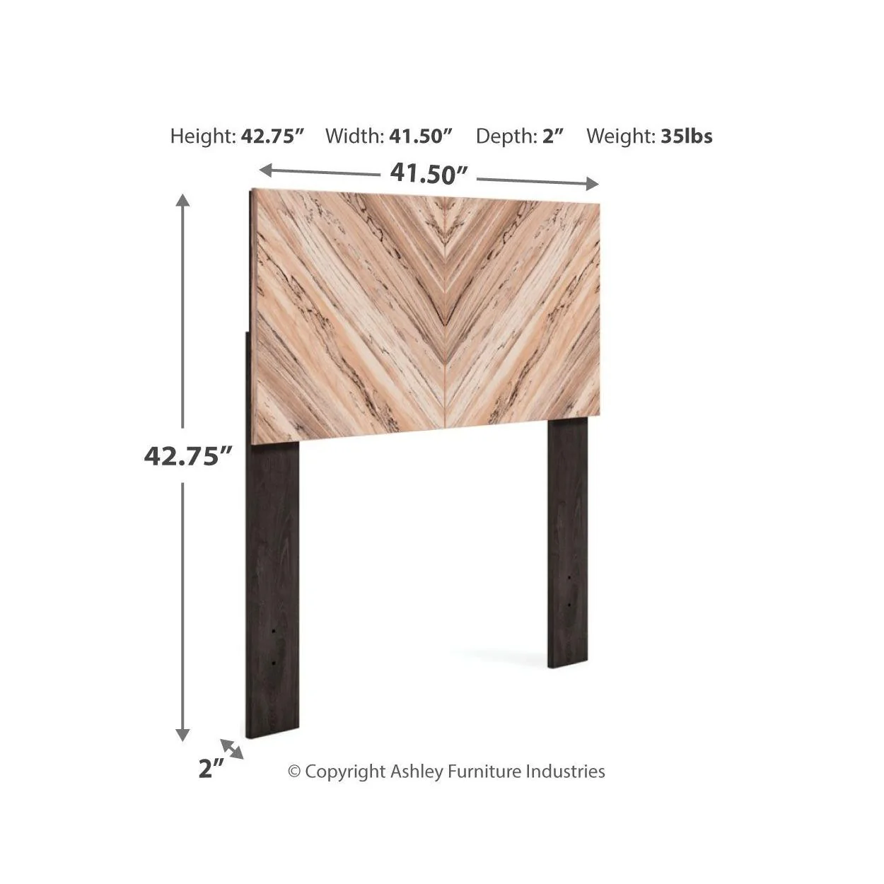Piperton - Brown / Black - Twin Panel Headboard - Image 3