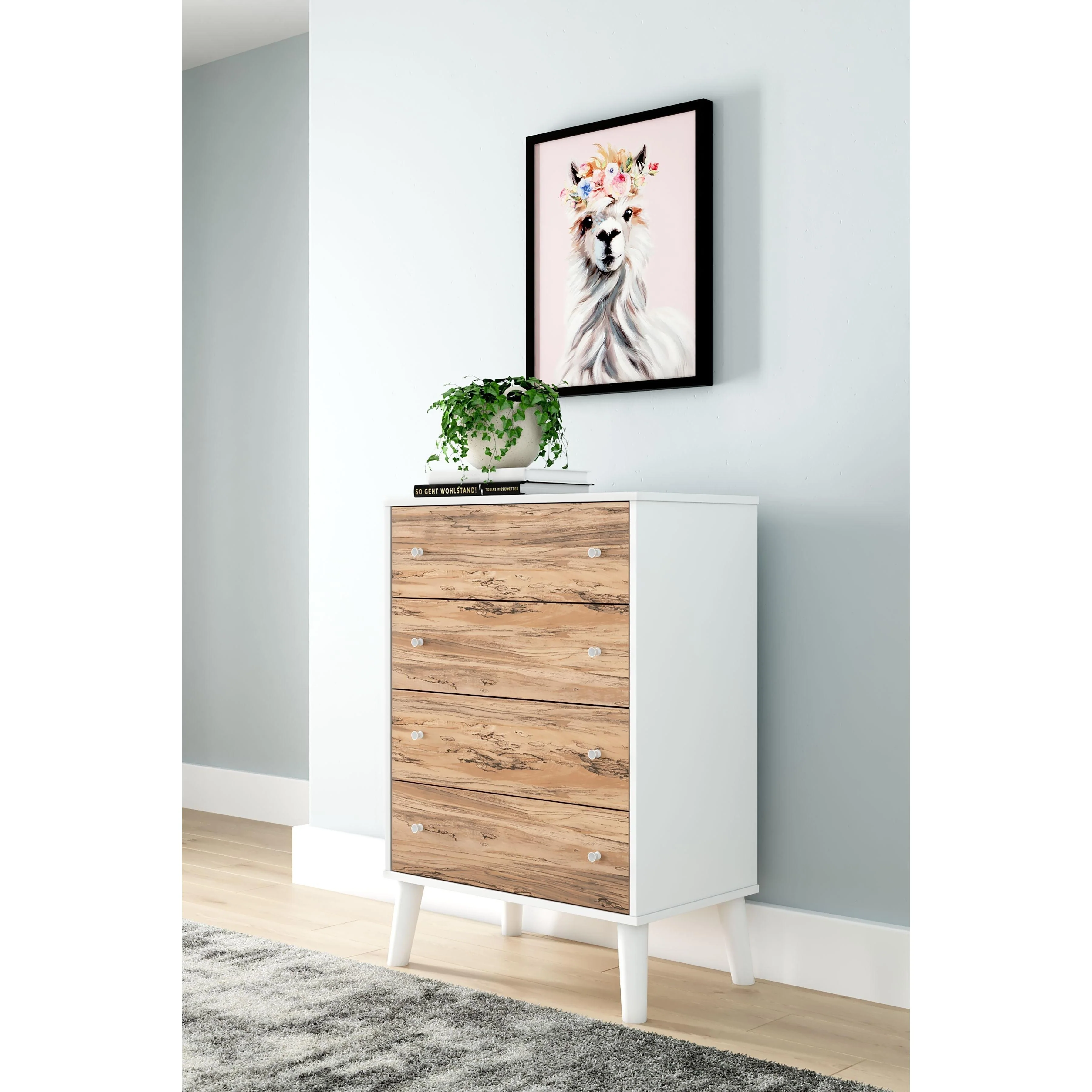 Piperton - Brown / White - Four Drawer Chest - Image 2
