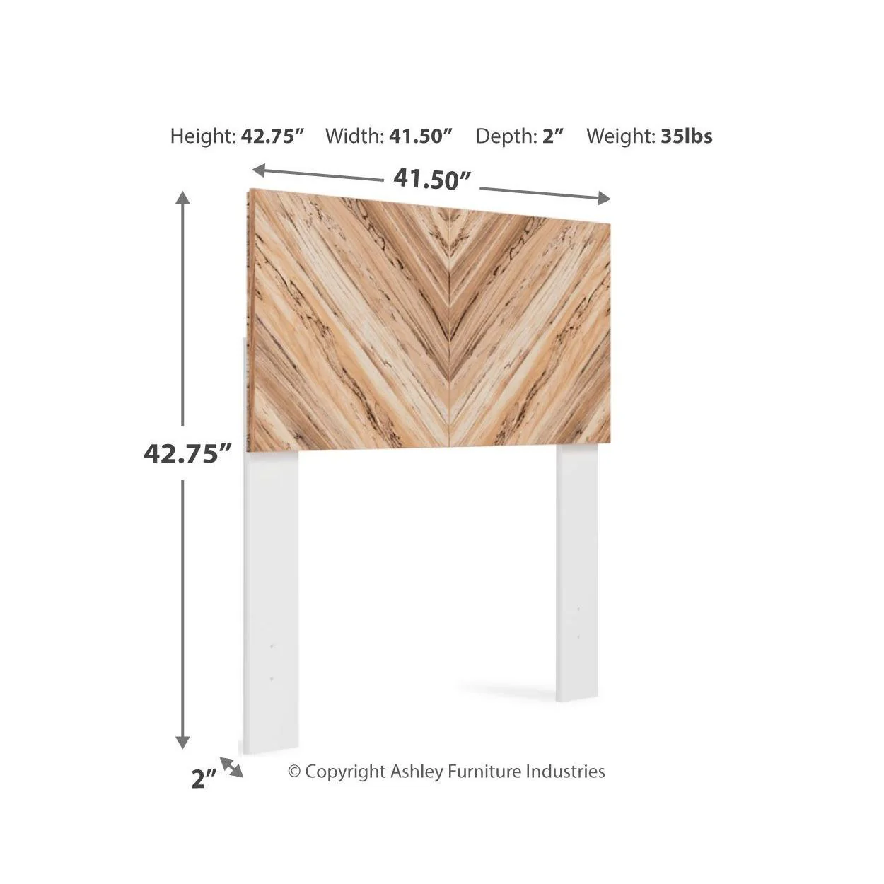 Piperton - Brown / White - Twin Panel Headboard - Image 3
