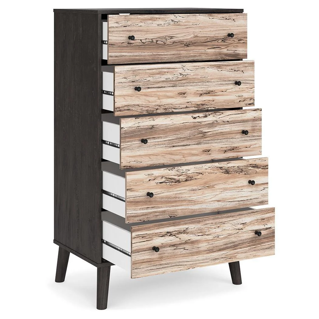 Piperton - Two-tone Brown/black - Five Drawer Chest - Image 3