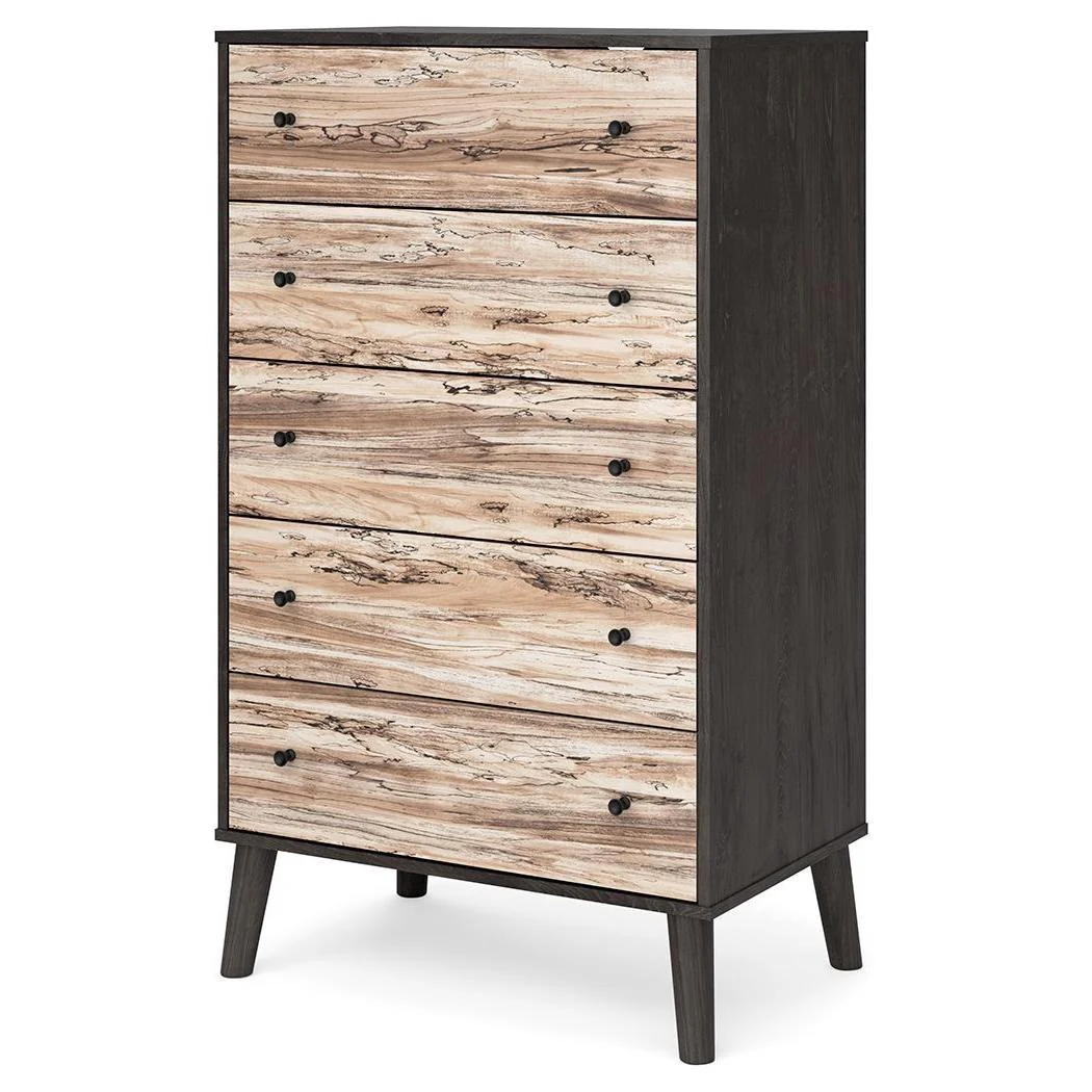 Piperton - Two-tone Brown/black - Five Drawer Chest - Image 5
