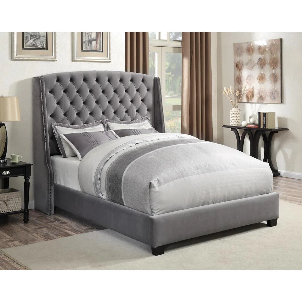 Pissarro Upholstered Bed - Eastern King Bed - Grey