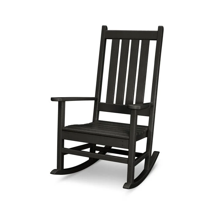Polywood Vineyard Porch Rocking Chair in Black - Image 2
