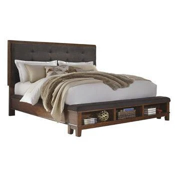 Ralene - Dark Brown - Cal King Upholstered Rails - Image 2