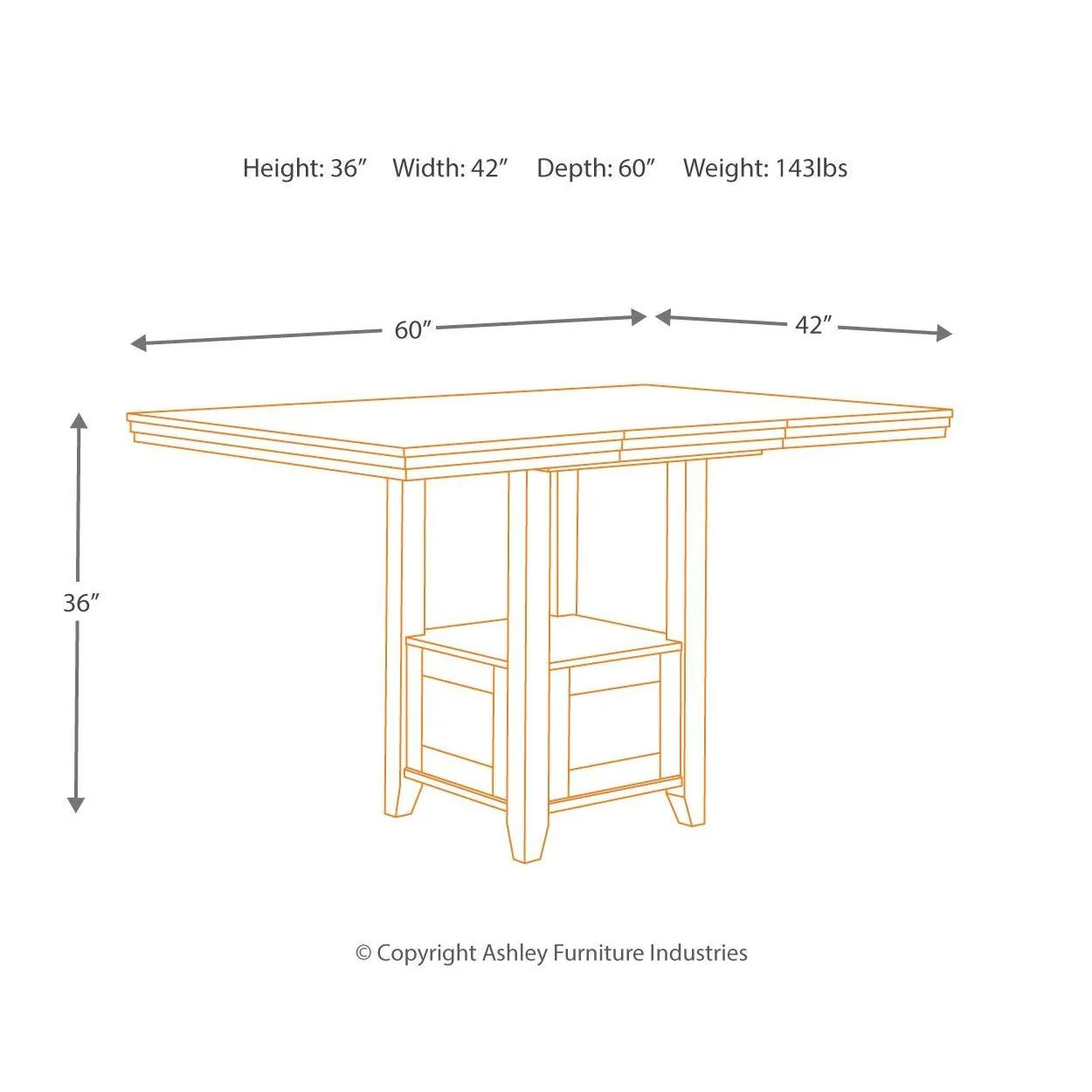 Ralene - Medium Brown - Rect Drm Counter Ext Table - Image 11