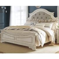 Ashley Realyn Upholstered Headboard Chipped White Panel Bedframe in King - Image 25