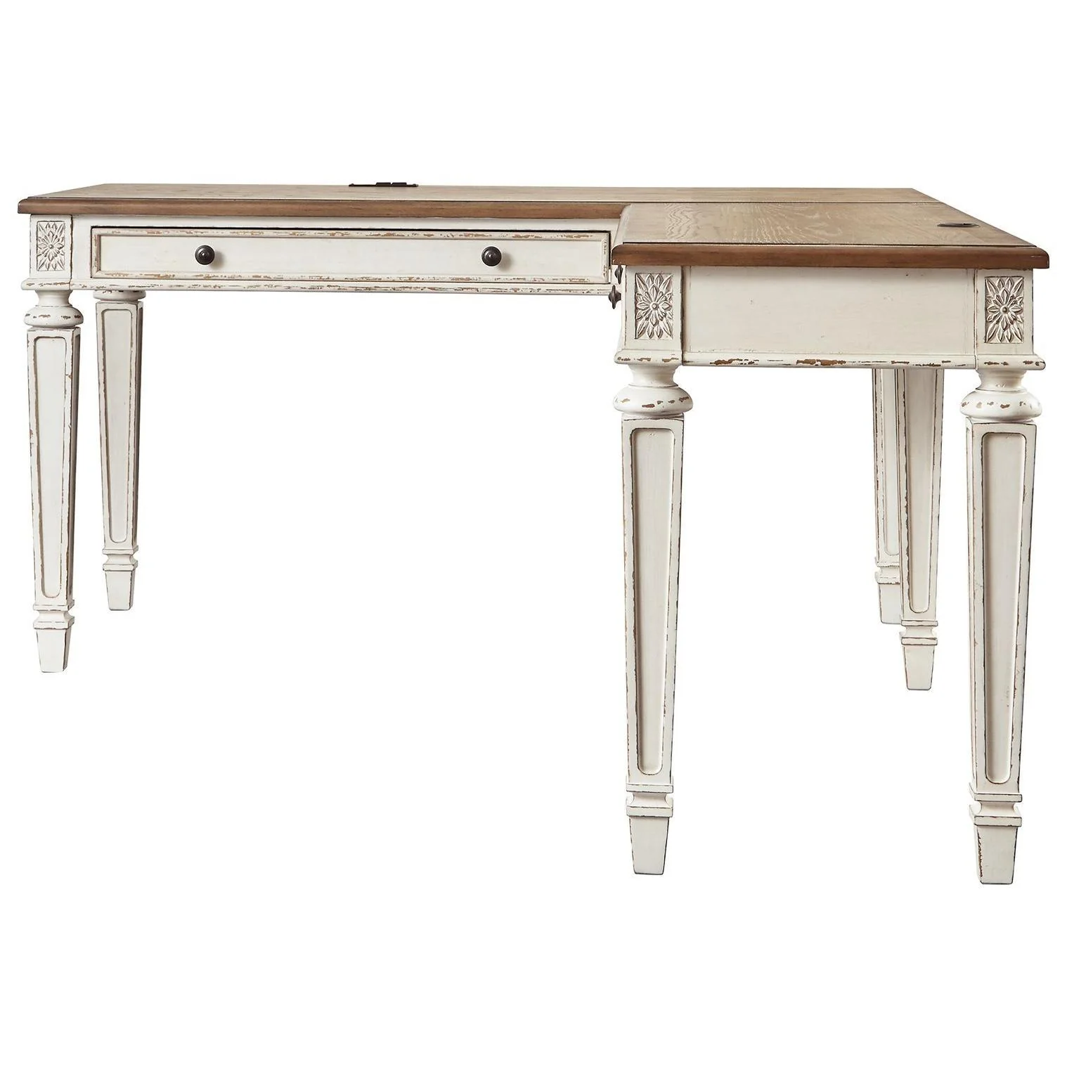 Realyn - White/brown - Home Office Desk Return - Image 3