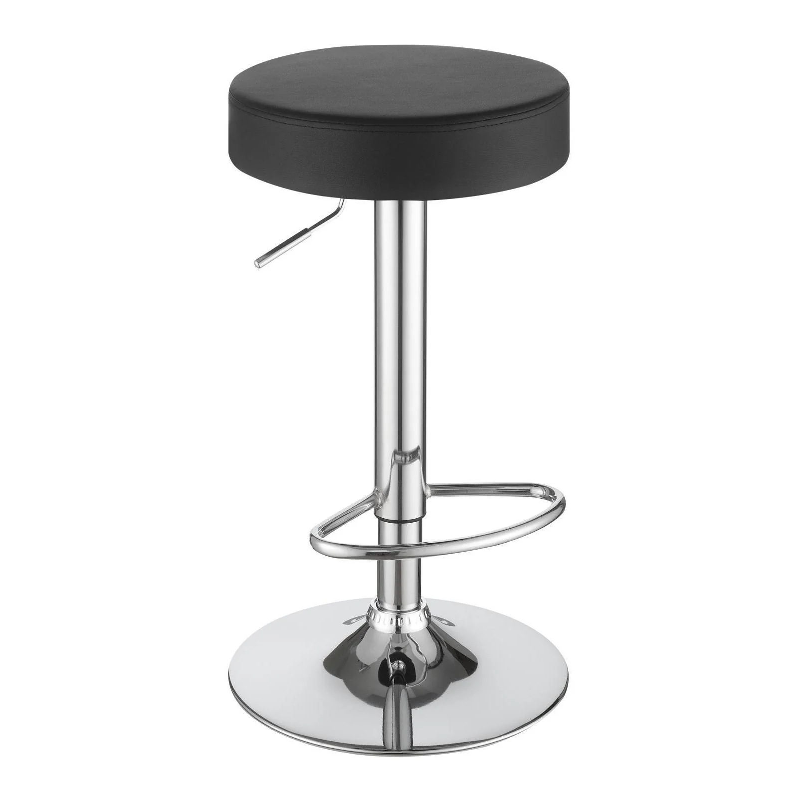Rec Room/ Bar Tables: Chrome/glass - Adjustable Bar Stool - Black - Image 8