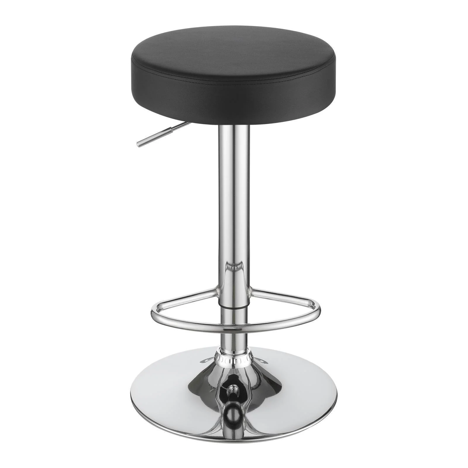 Rec Room/ Bar Tables: Chrome/glass - Adjustable Bar Stool - Black - Image 9