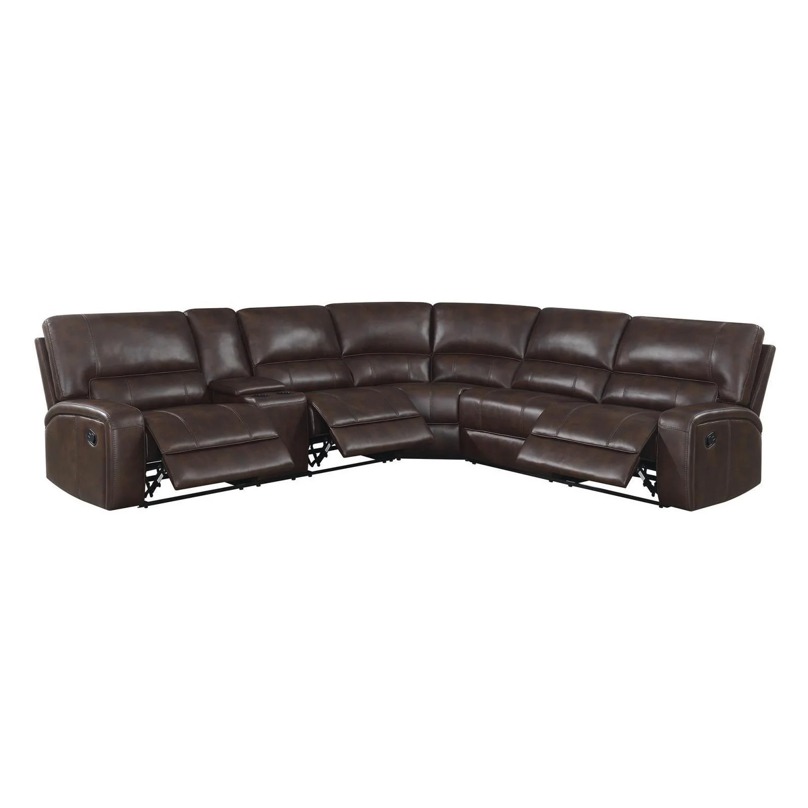 Reclining Sectional - Brown - Image 3