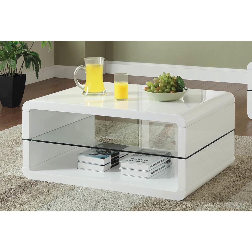 Rectangle 2-shelf Coffee Table - White