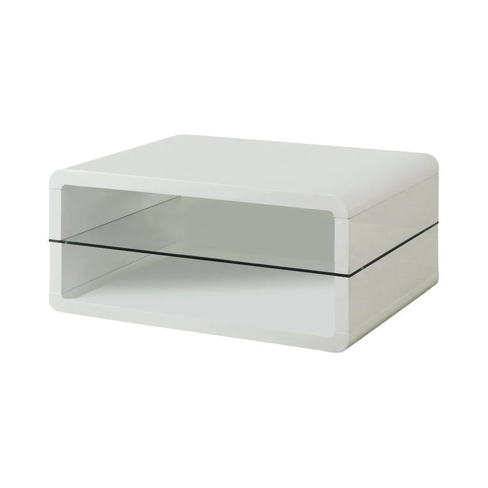 Rectangle 2-shelf Coffee Table - White - Image 3