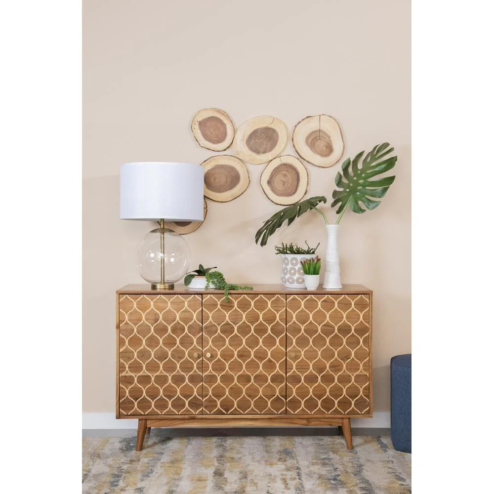 Rectangular 3-door Accent Cabinet - Natural
