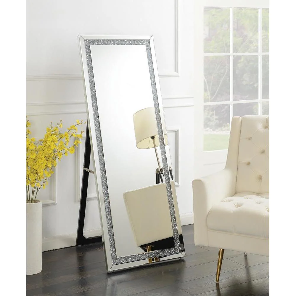Rectangular Cheval Floor Mirror - Pearl Silver - Image 2