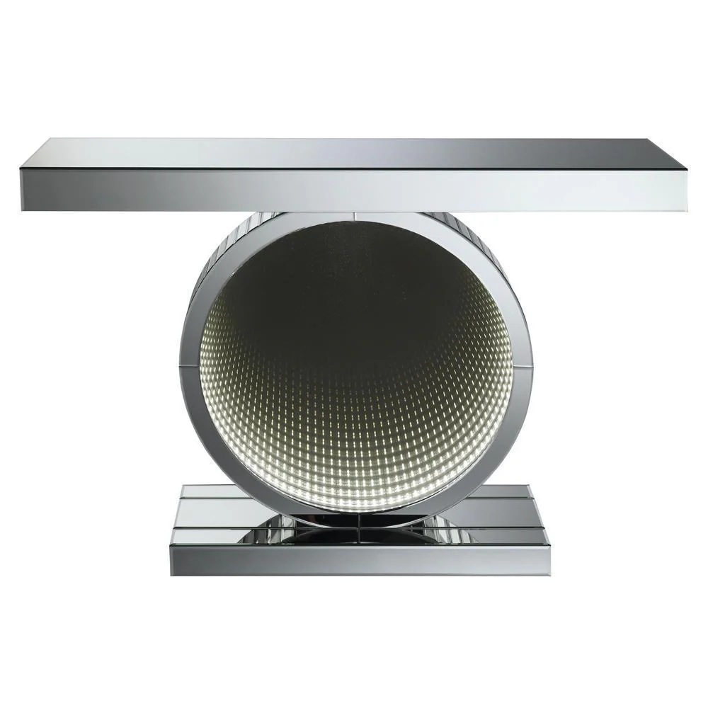 Rectangular Console Table With Circular Base - Pearl Silver - Image 3