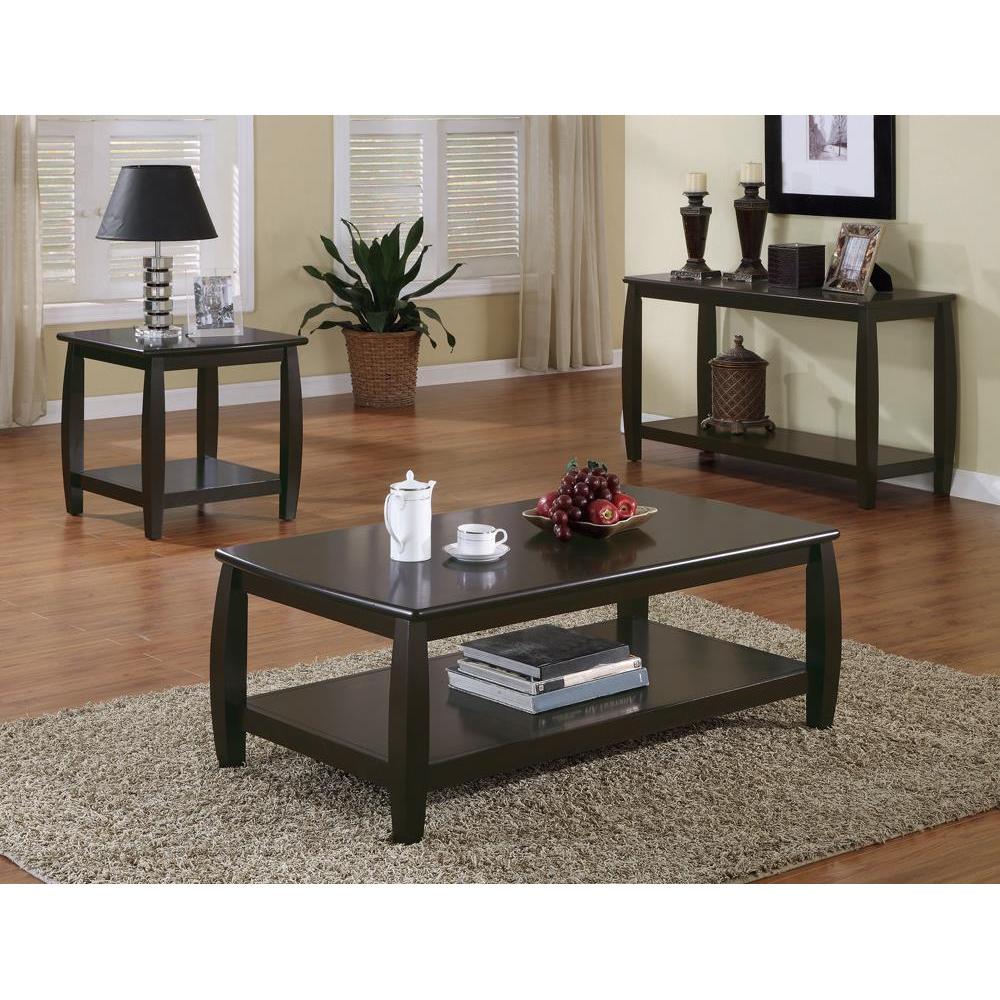 Rectangular Sofa Table With Lower Shelf - Brown - Image 2