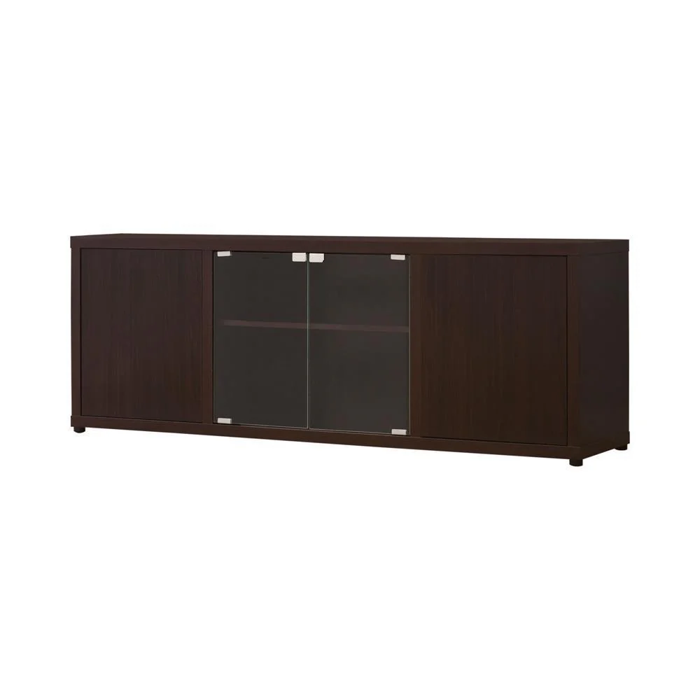 Rectangular Tv Console With Magnetic-push Doors - Brown - Image 2