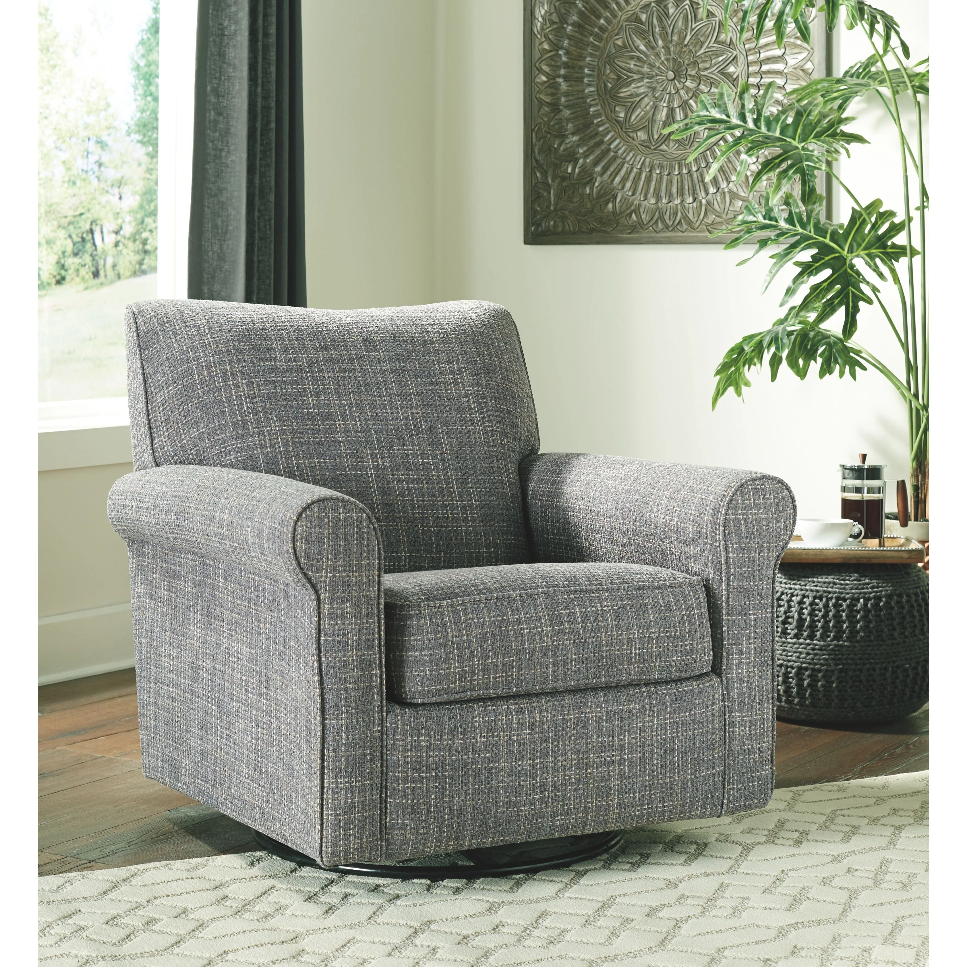 Renley - Ash - Swivel Glider Accent Chair - Image 7