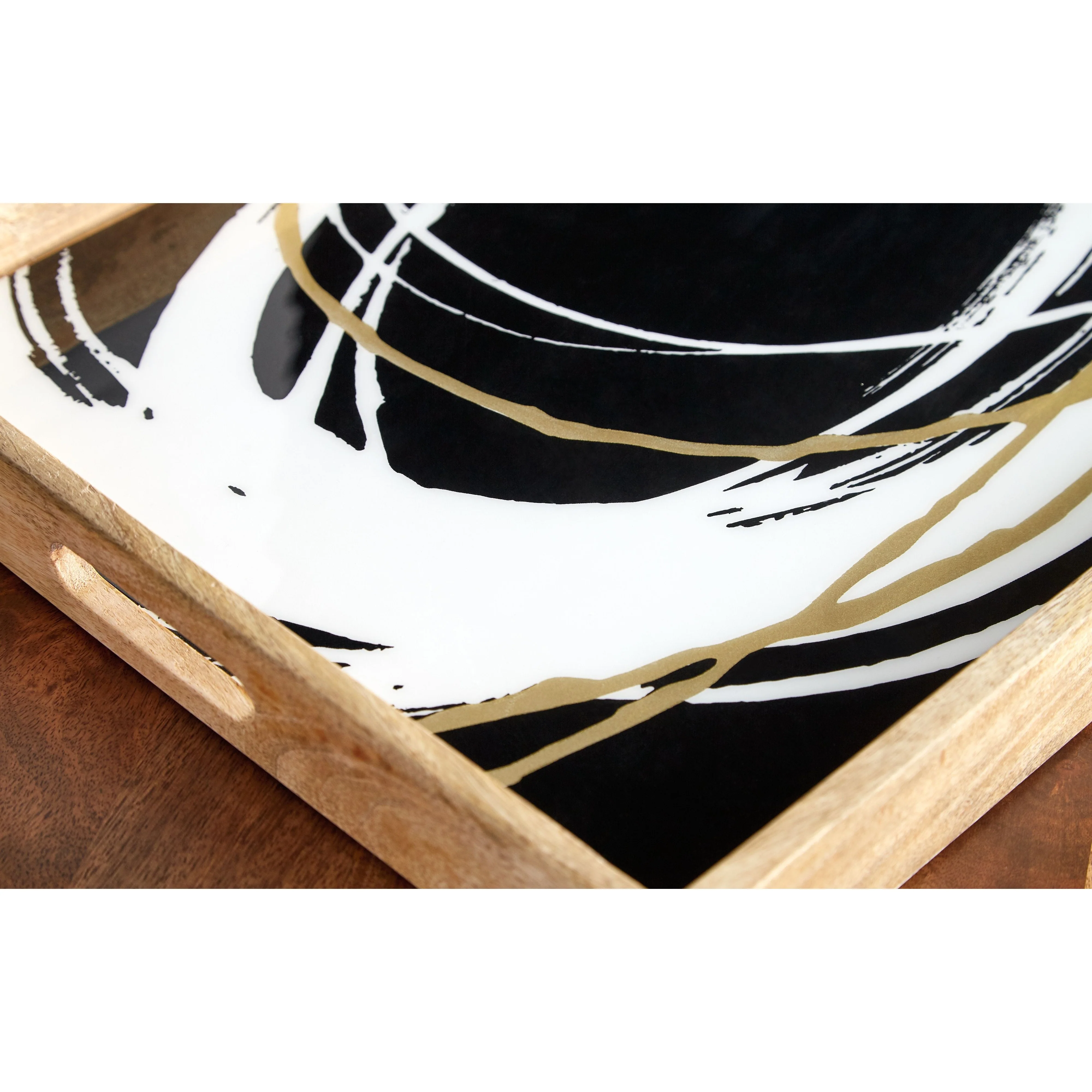 Rhyslen - Black/white/gold Finish - Tray - Image 6