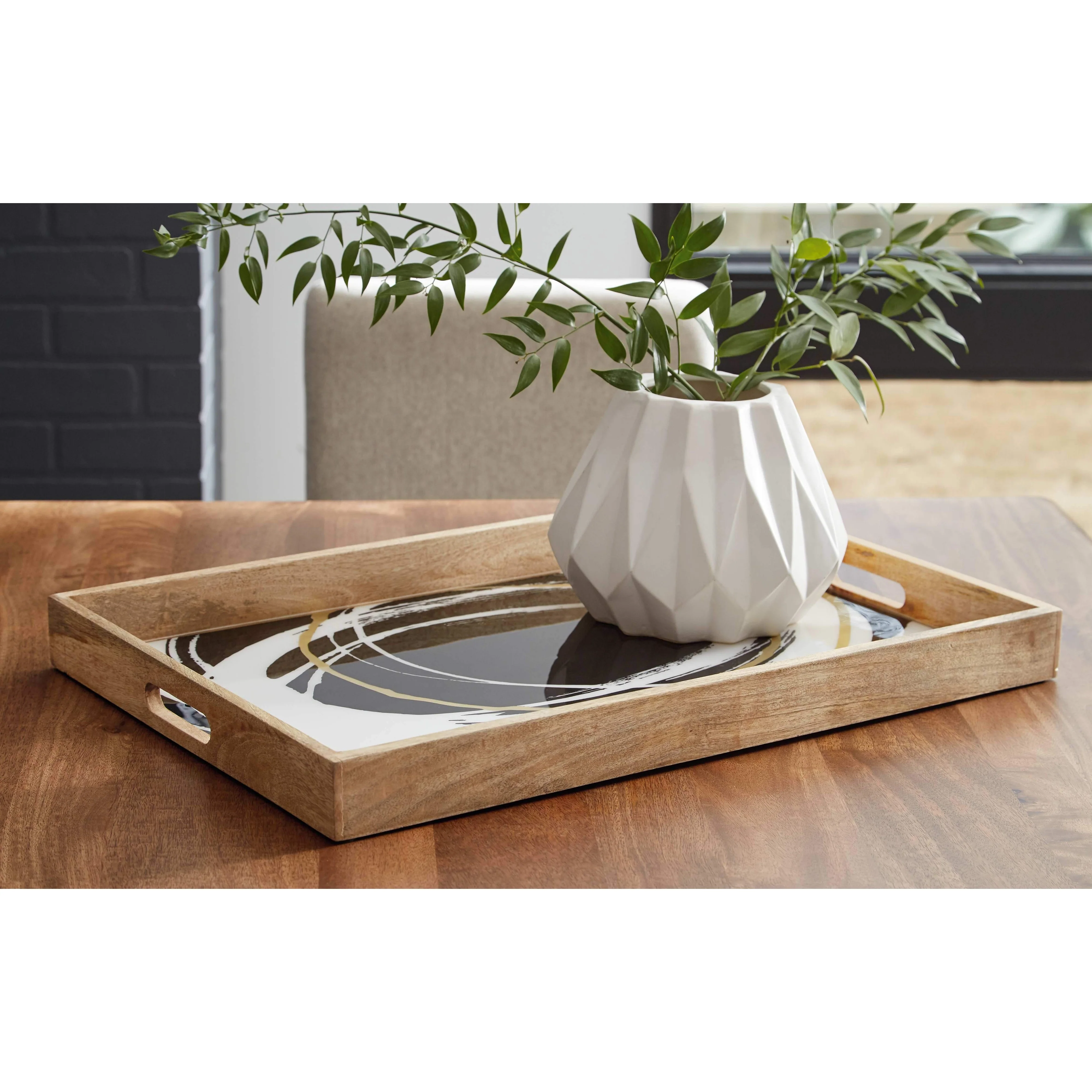 Rhyslen - Black/white/gold Finish - Tray - Image 8