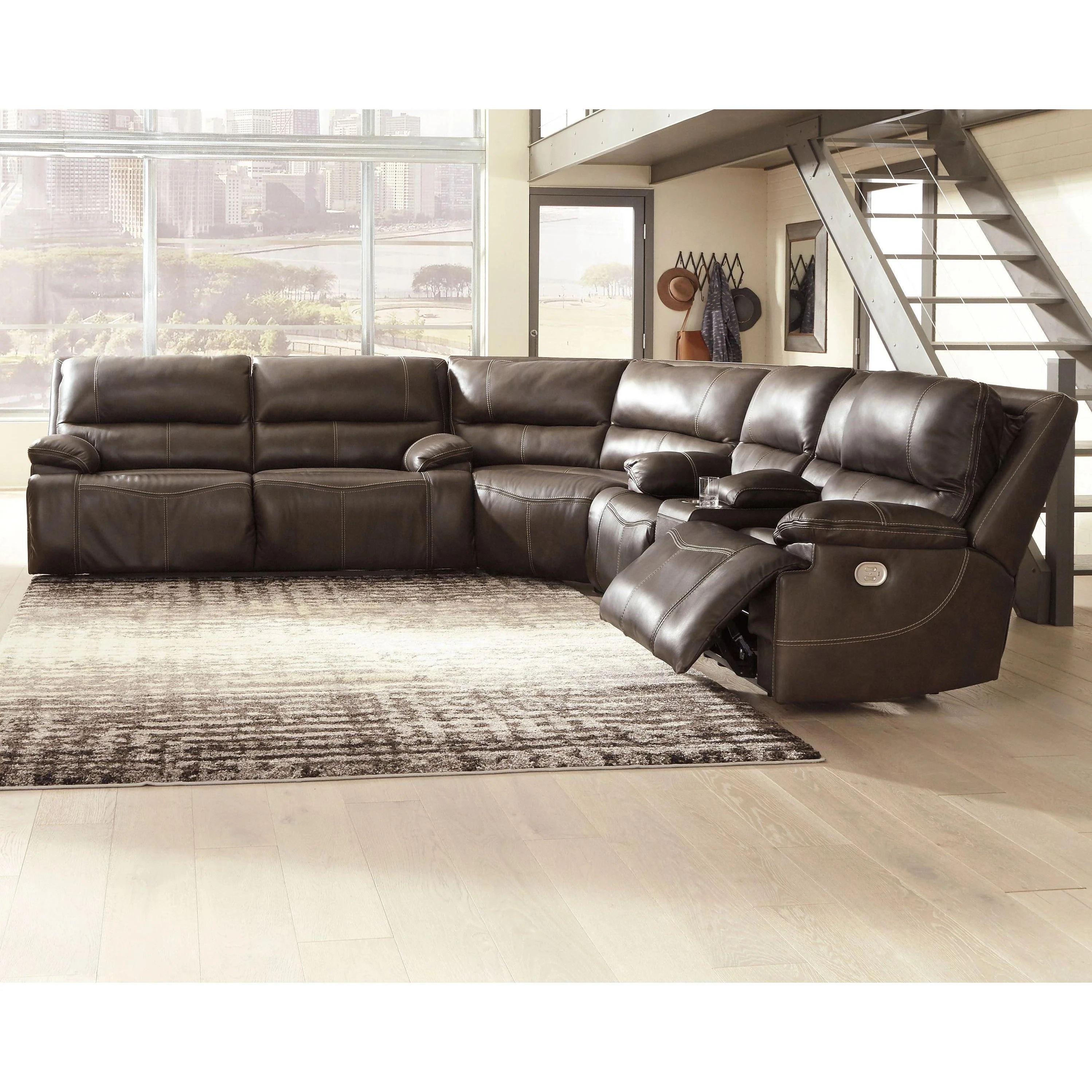 Ricmen - Walnut - PWR REC Loveseat/ADJ Headrest - Image 4