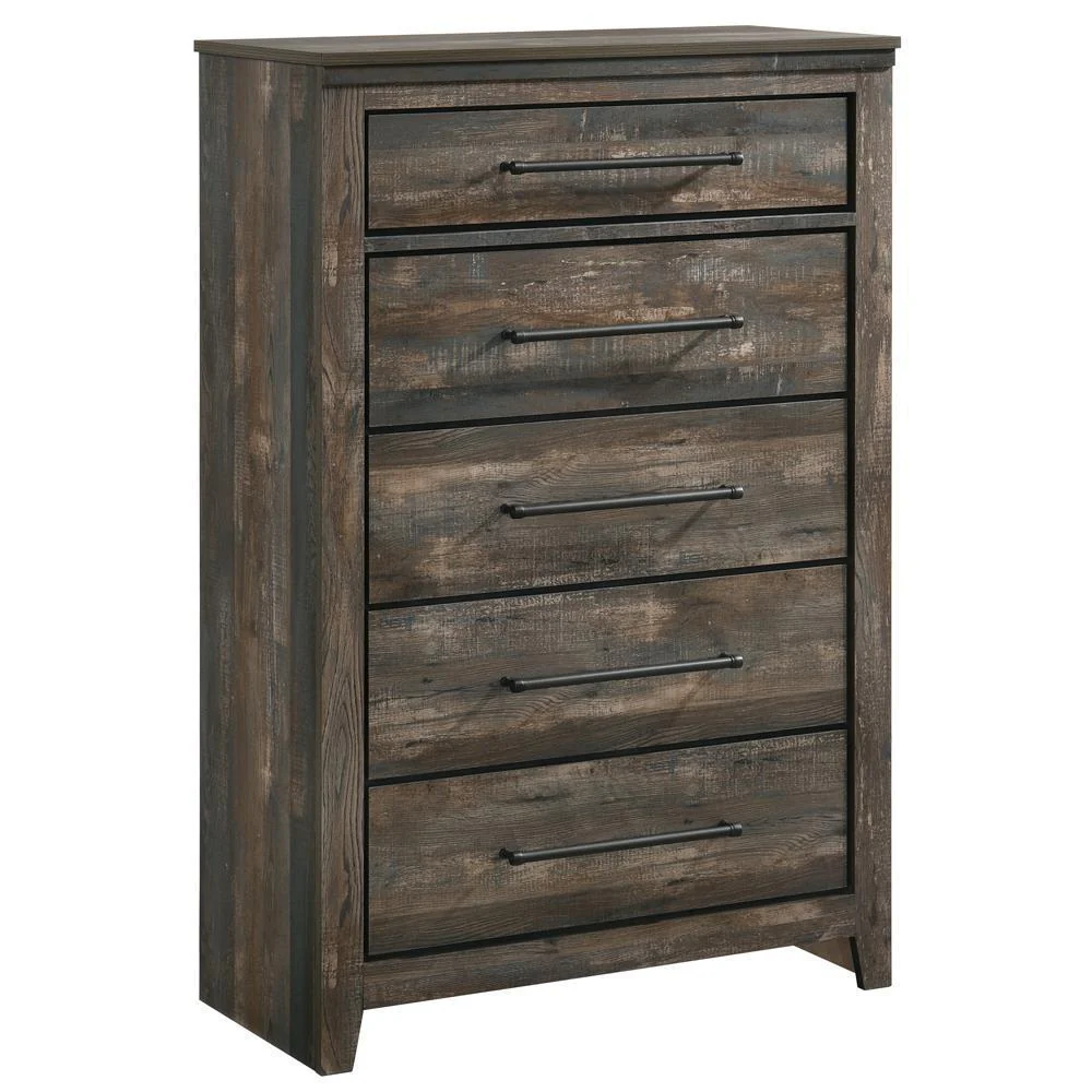 Ridgedale - 5-drawer Chest - Weathered Dark Brown