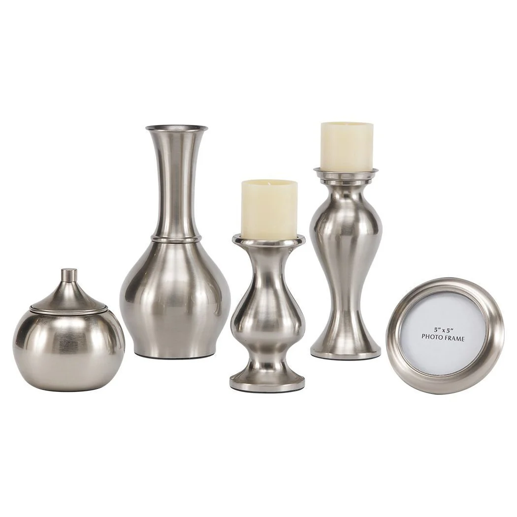 Rishona - Brushed Silver Finish - Accessory Set (5/cn)