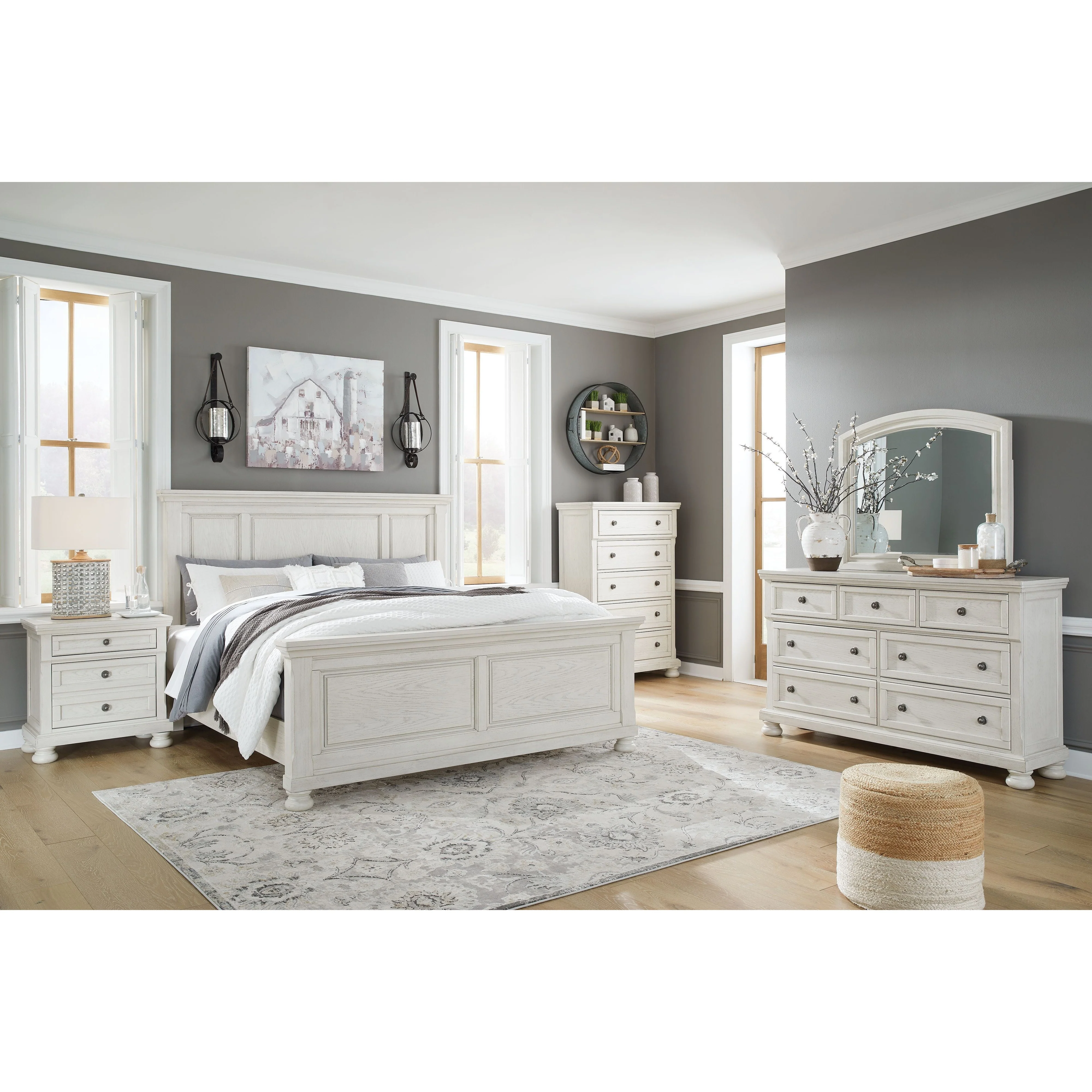 Robbinsdale - Antique White - California King Panel Bed - Image 4